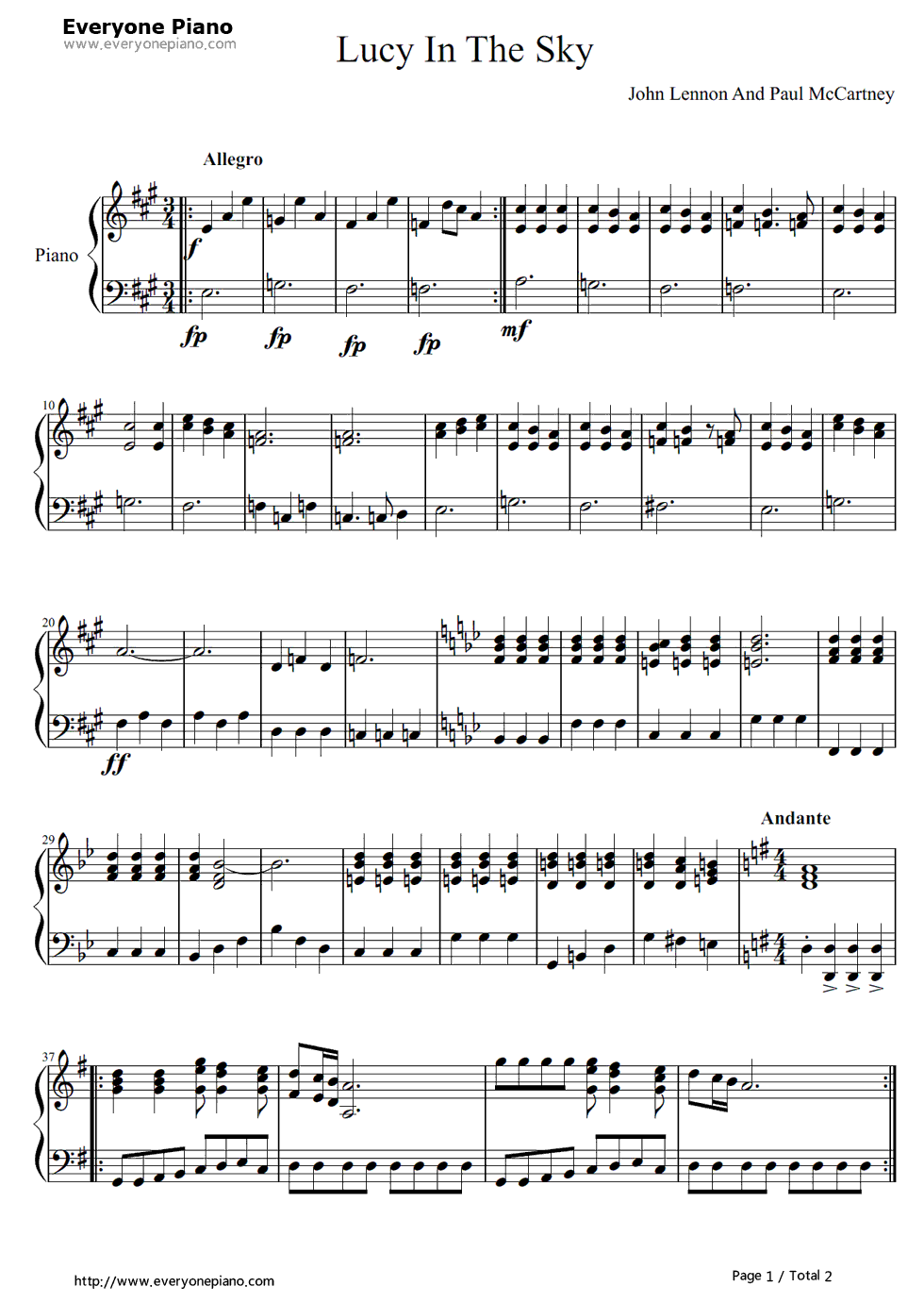 Lucy_in_the_Sky_with_Diamonds钢琴谱_The_Beatles