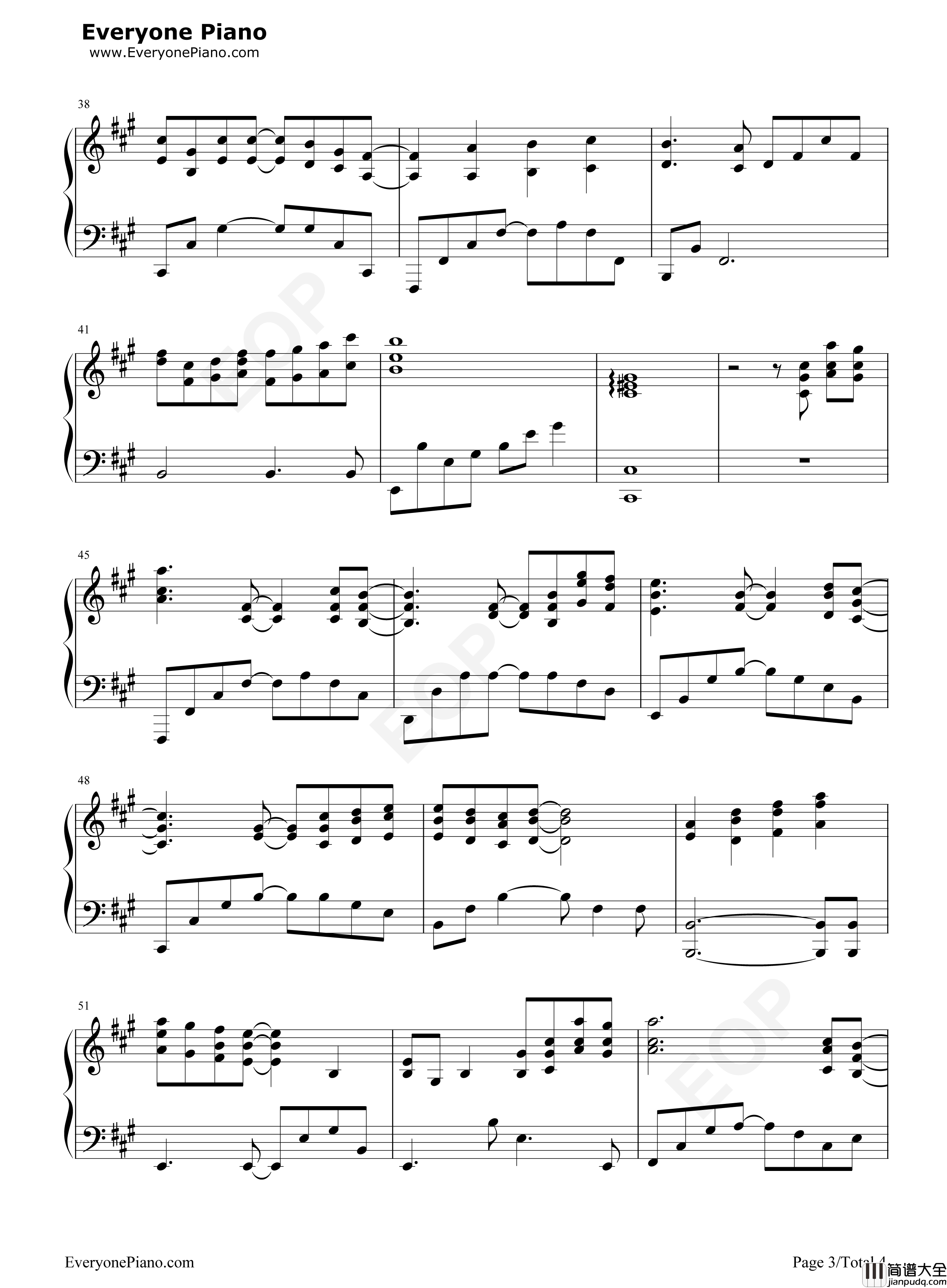 一阵の风钢琴谱_eufonius