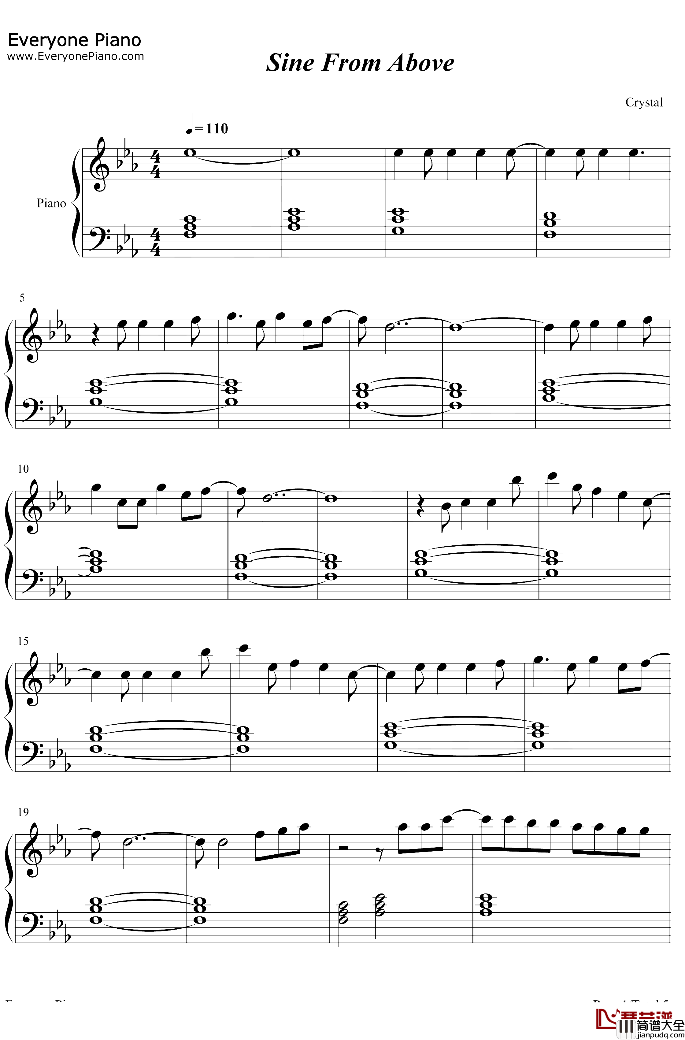 Sine_From_Above钢琴谱_Lady_Gaga_Elton_John