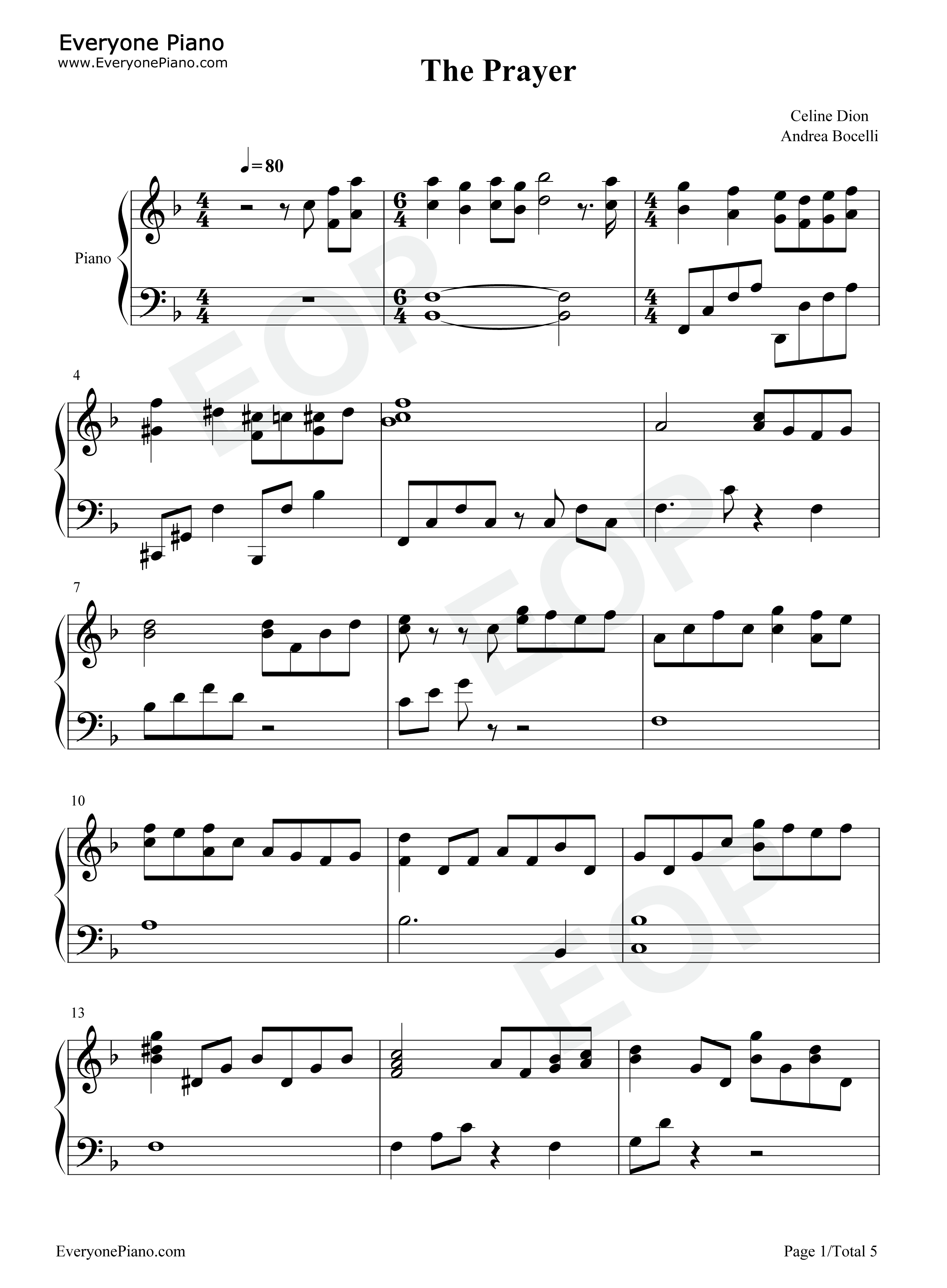 The_Prayer钢琴谱_Celine_Dion__Andrea_Bocelli