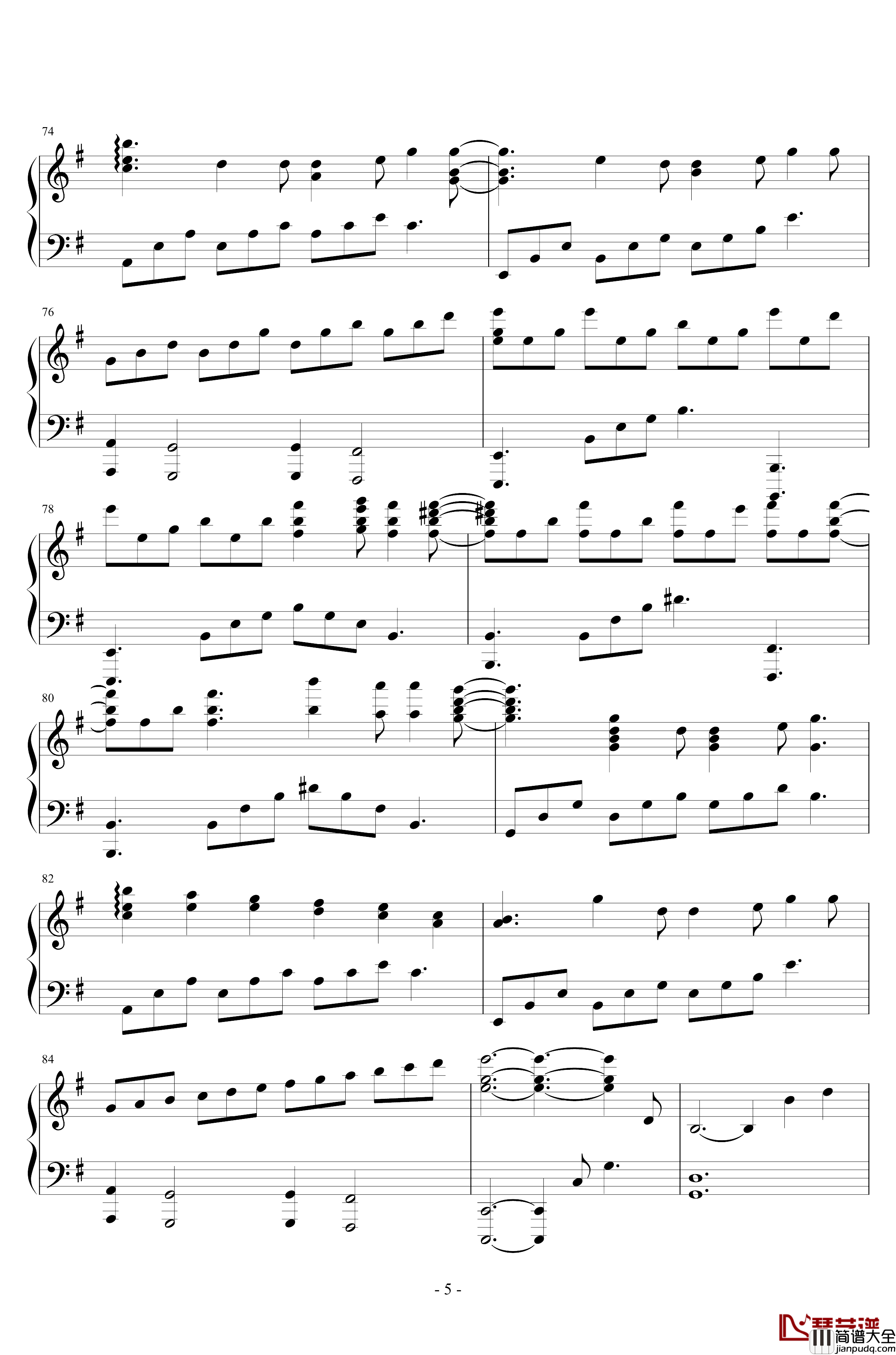 河边的心事钢琴谱_世界名曲