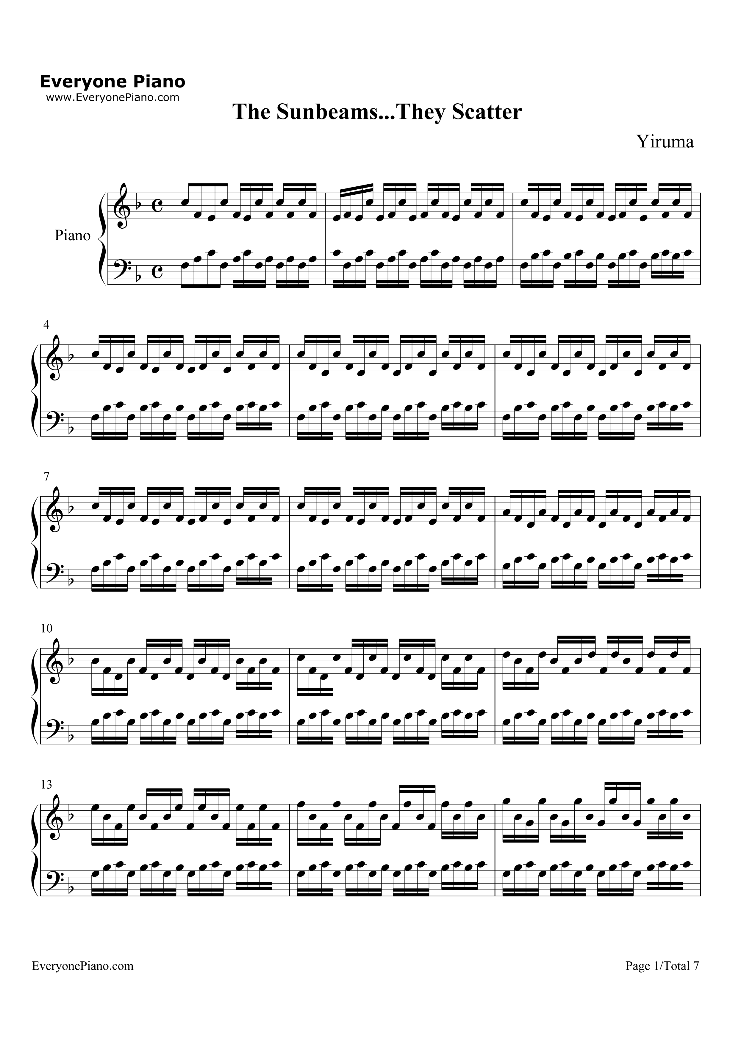 The_Sunbeams..._They_Scatter钢琴谱_Yiruma