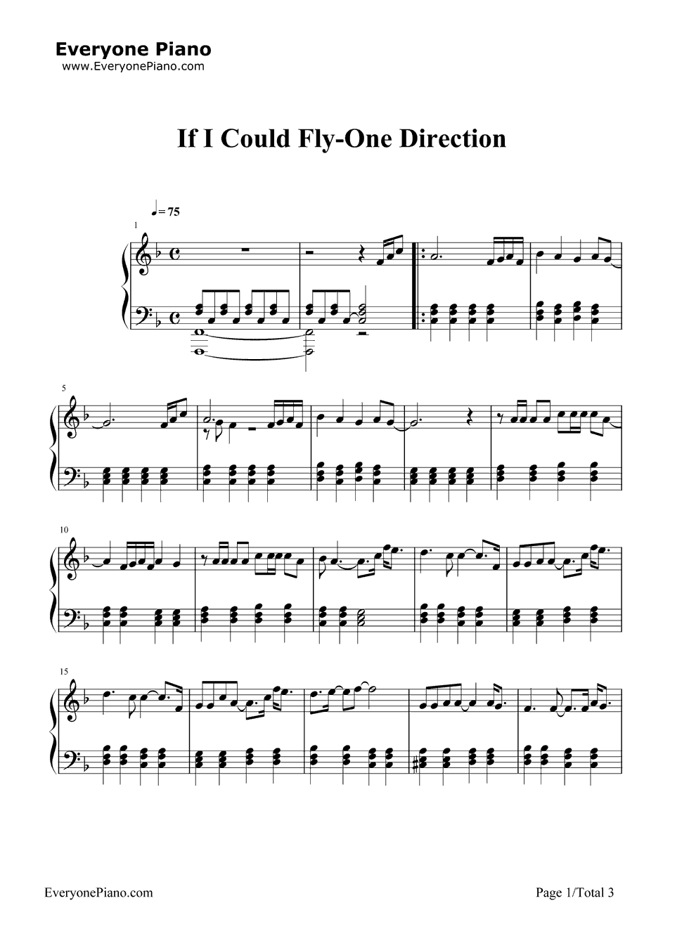If_I_Could_Fly钢琴谱_One_Direction