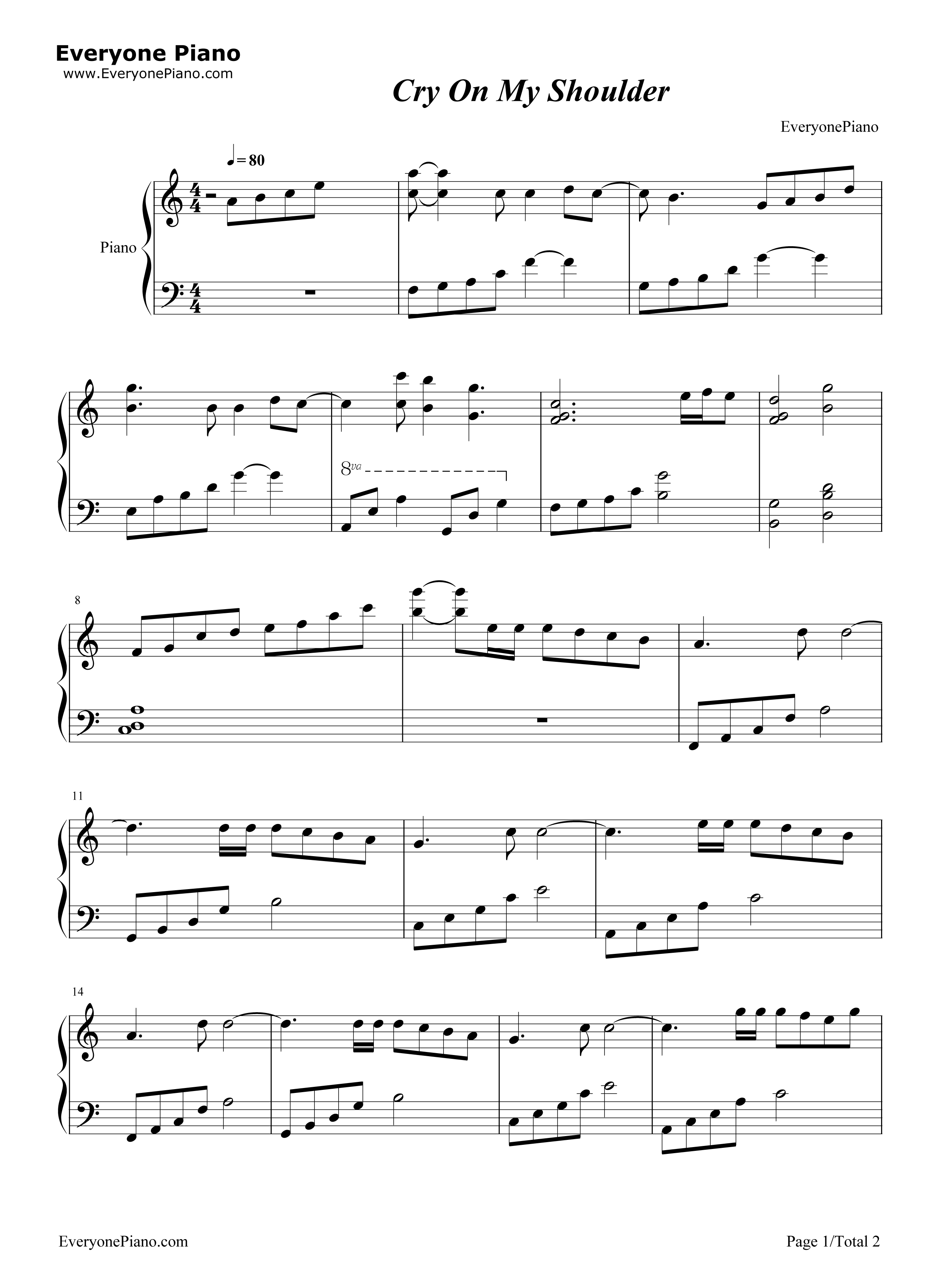 Cry_On_My_Shoulder钢琴谱_Guns_N'_Roses