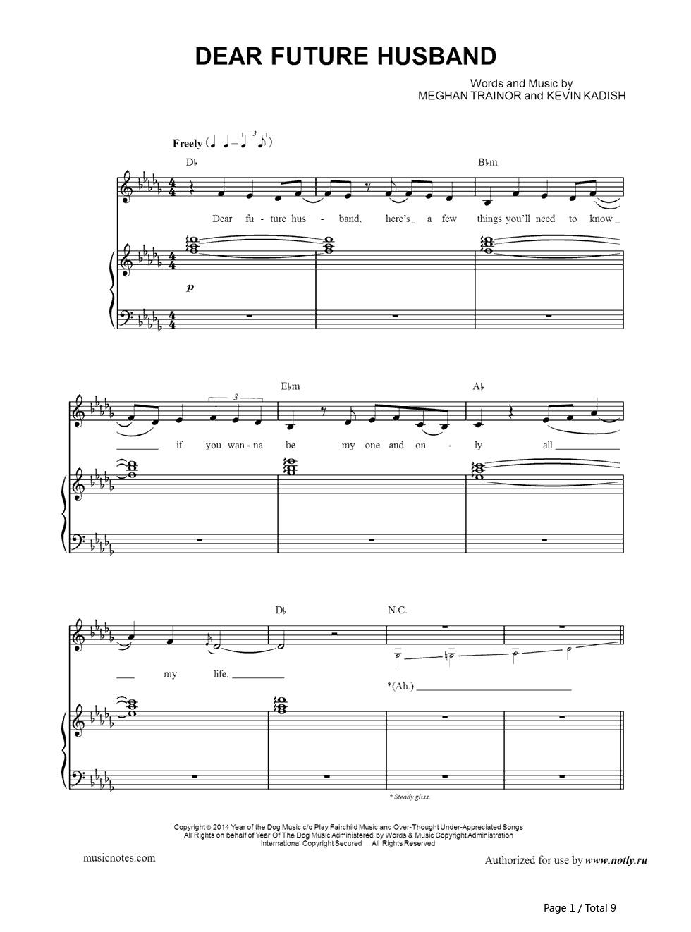Dear_Future_Husband钢琴谱_Meghan_Trainor