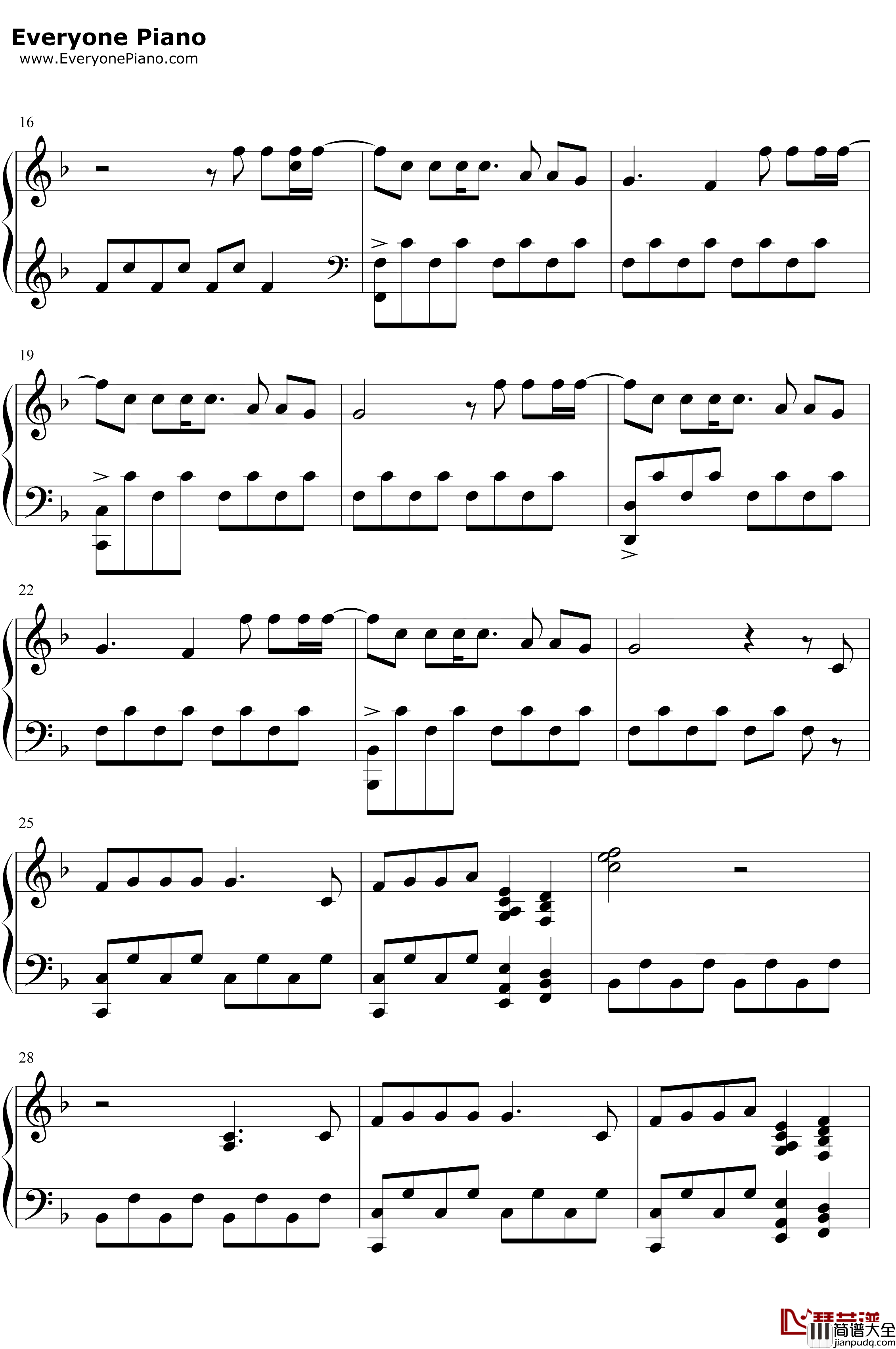 The_Last_Time钢琴谱_TheScript