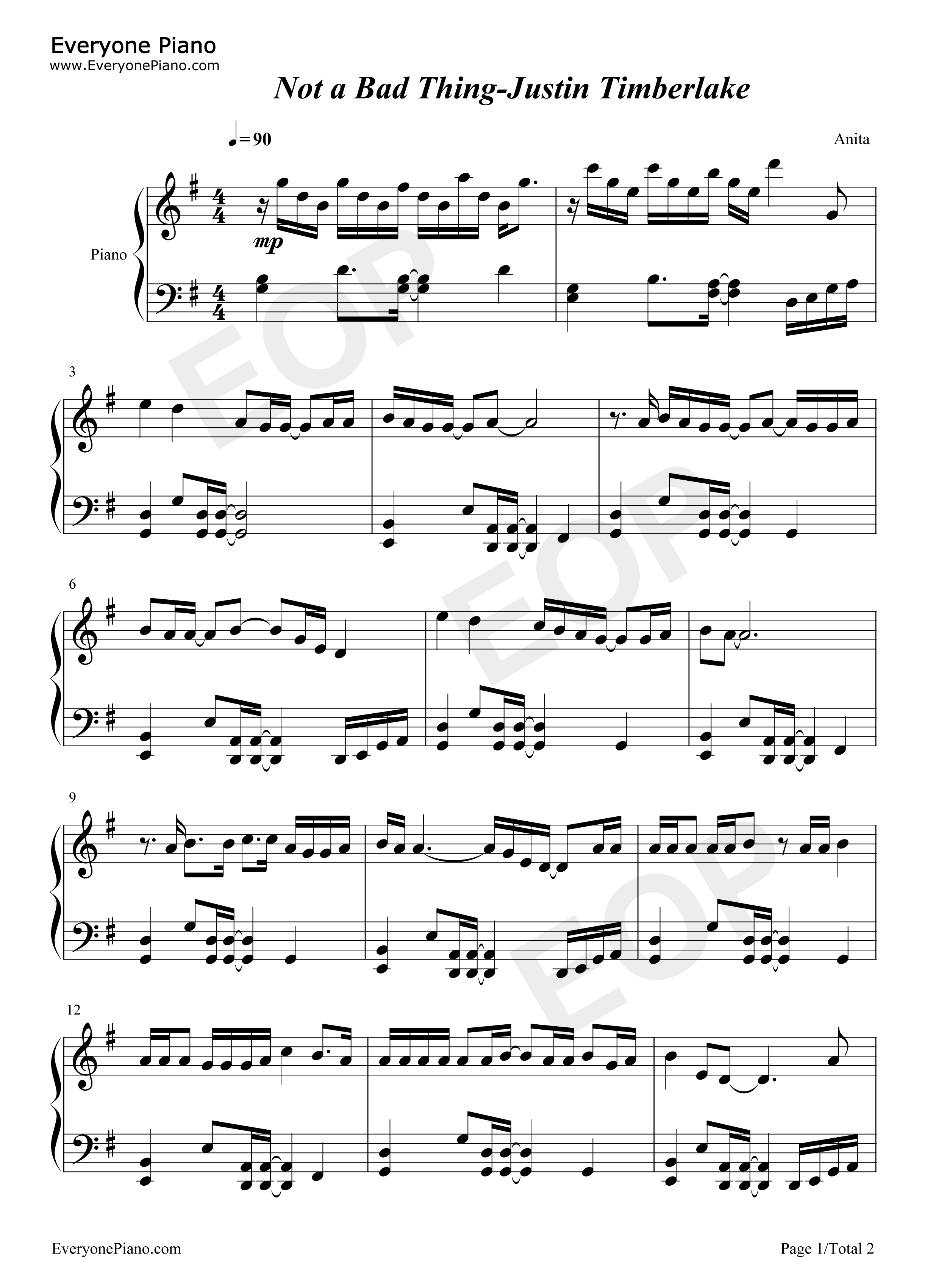 Not_a_Bad_Thing钢琴谱_Justin_Timberlake