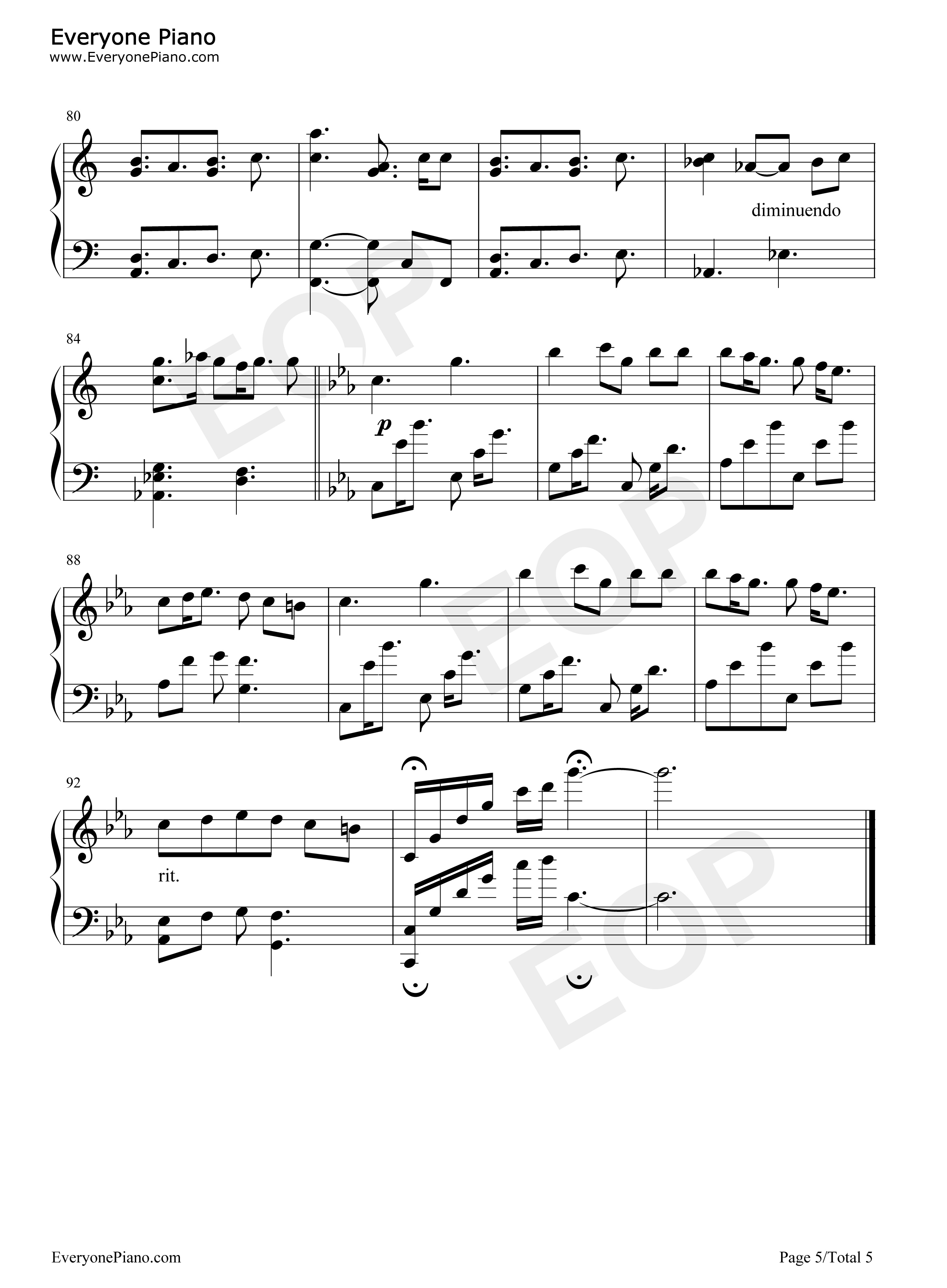Only_Hope钢琴谱_Mandy_Moore