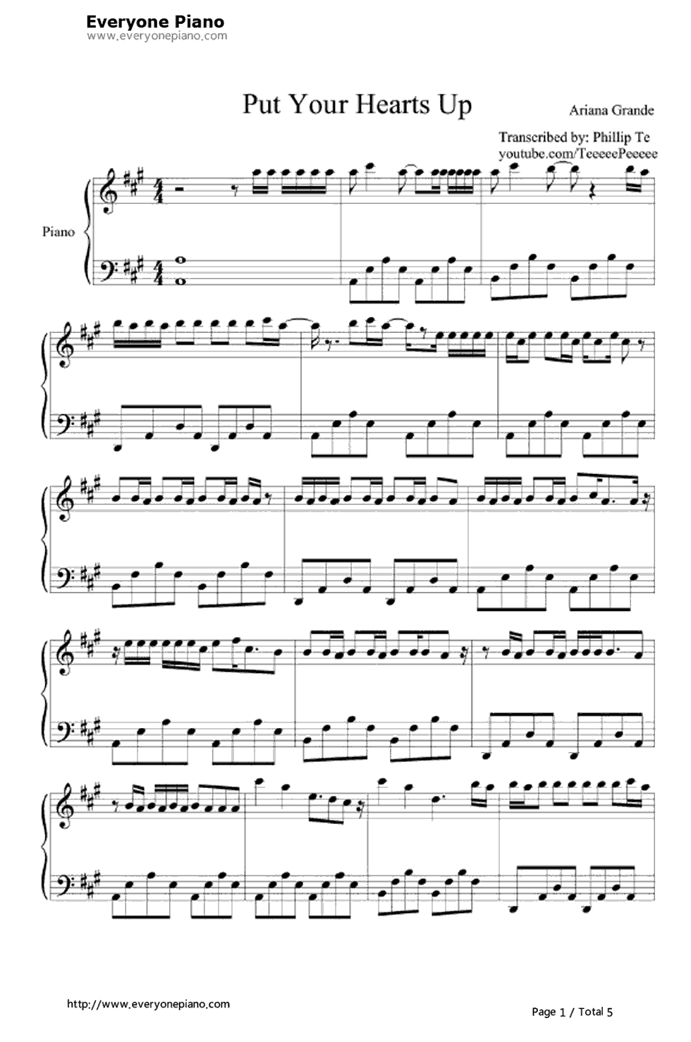 Put_Your_Hearts_Up钢琴谱_Ariana_Grande
