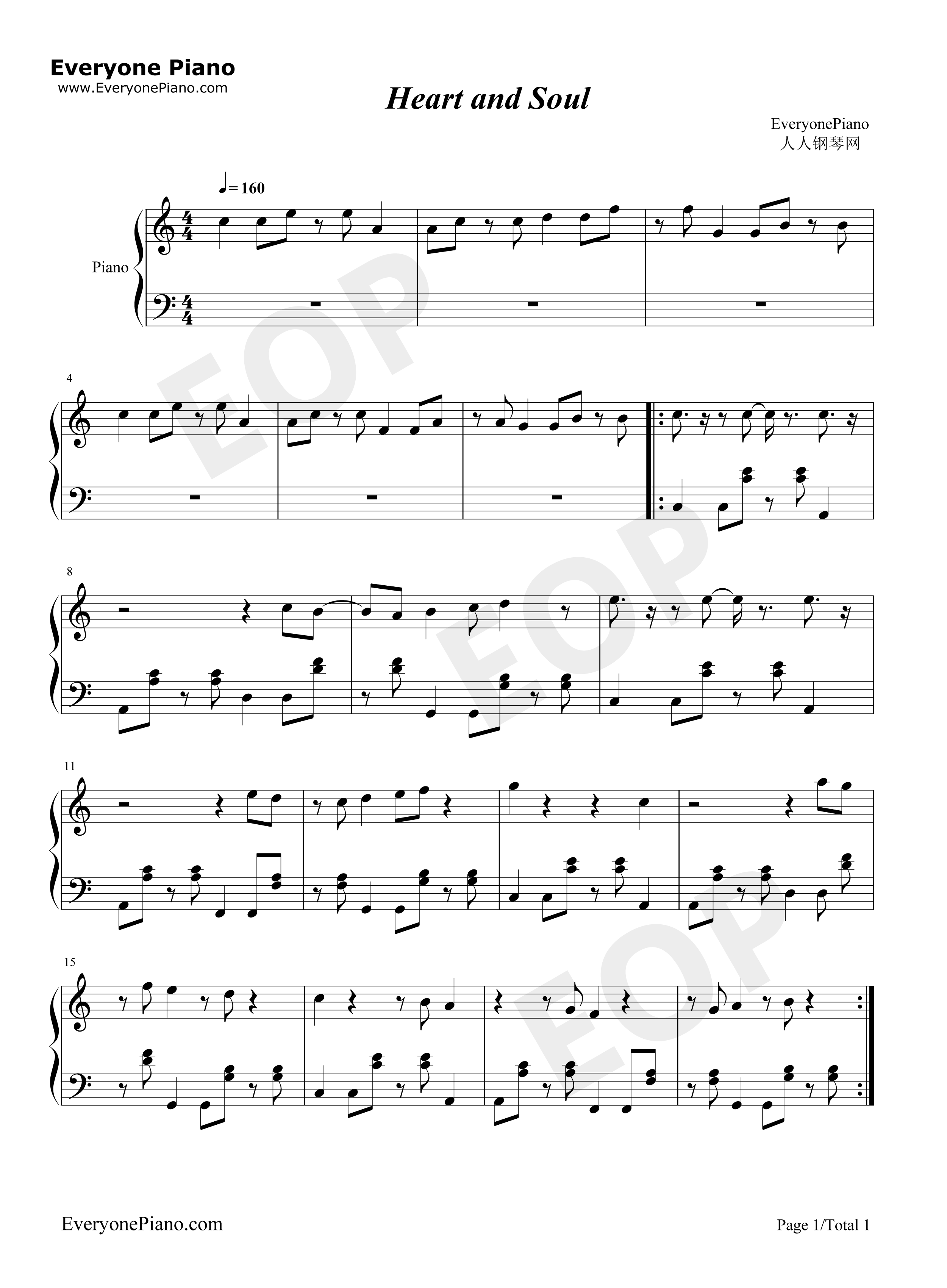 Heart_and_Soul钢琴曲（iPad_mini广告插曲）钢琴谱_霍奇·卡迈克尔__Hoagy_Carmichael