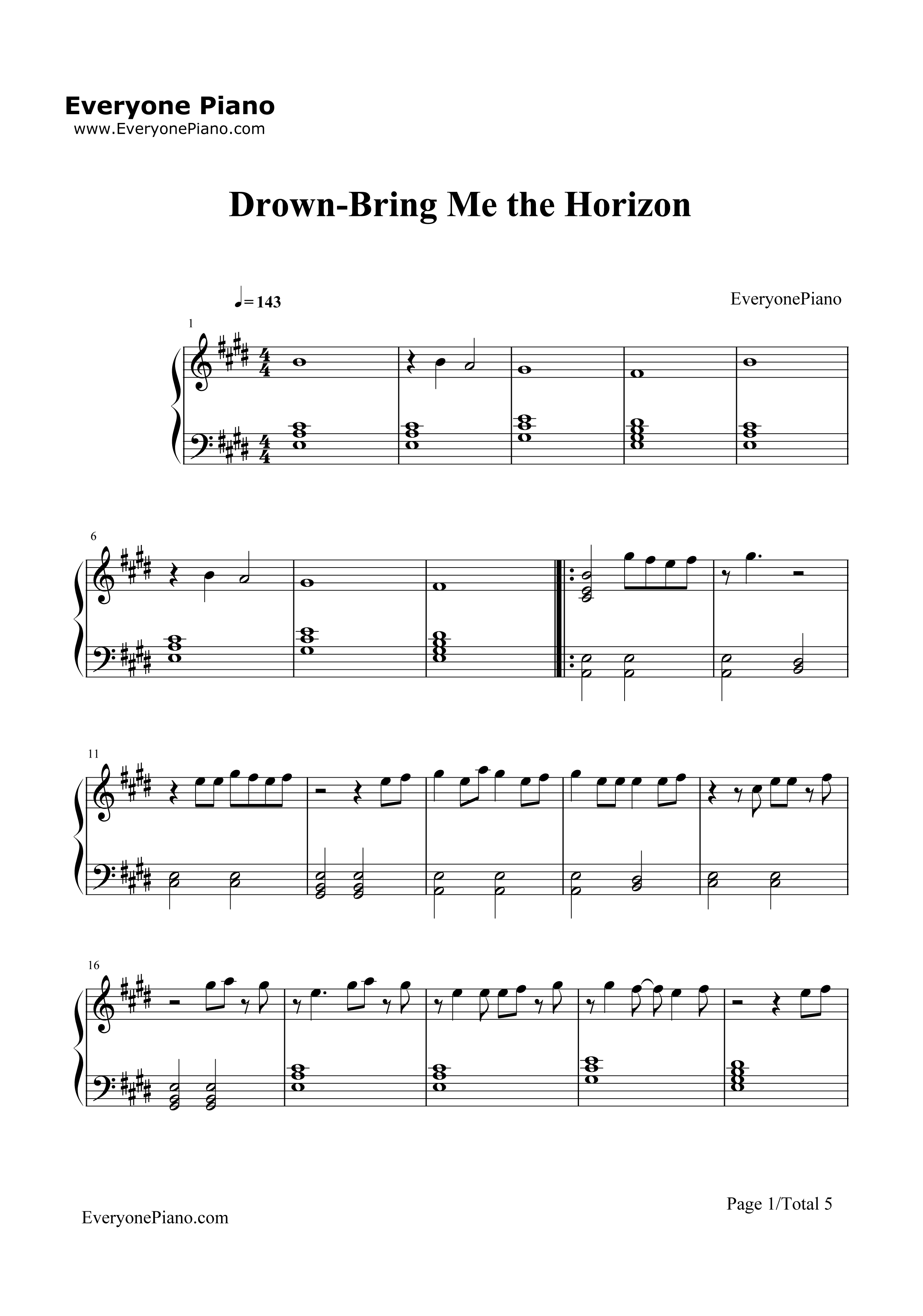 Drown钢琴谱_Bring_Me_the_Horizon
