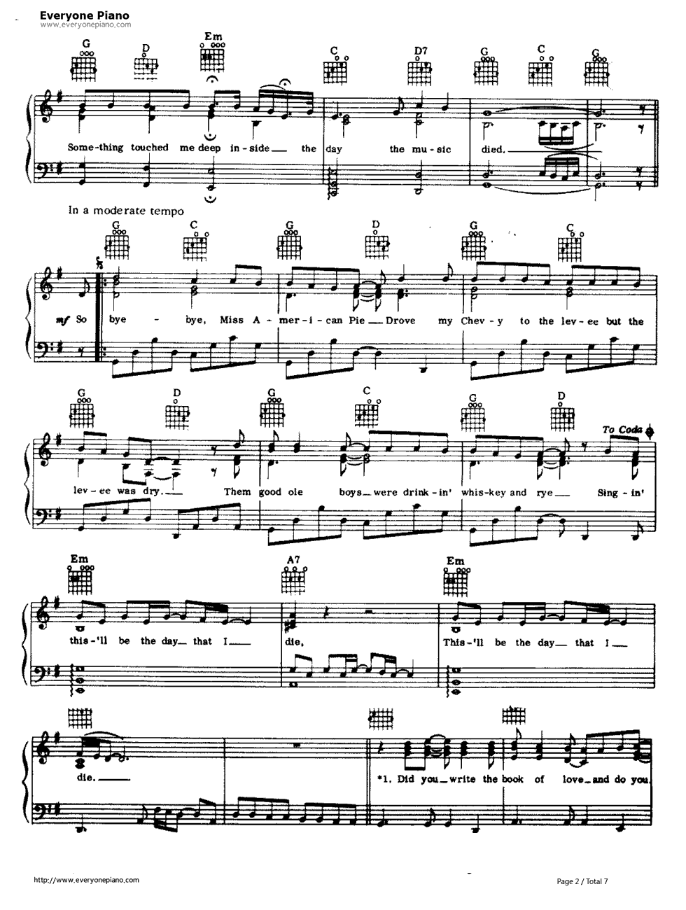 American_Pie钢琴谱_Don_McLean