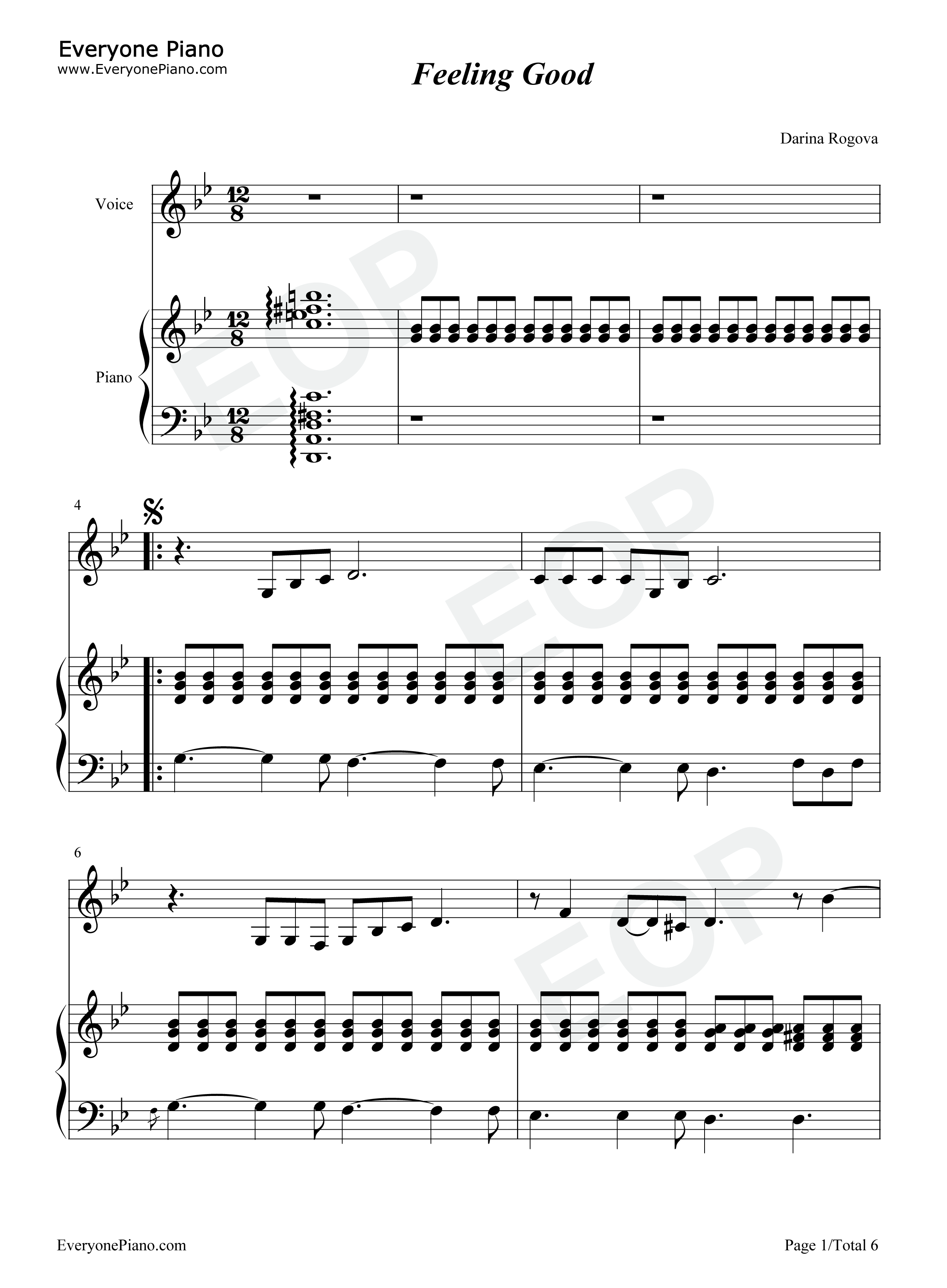 Feeling_Good钢琴谱_Michael_Bublé