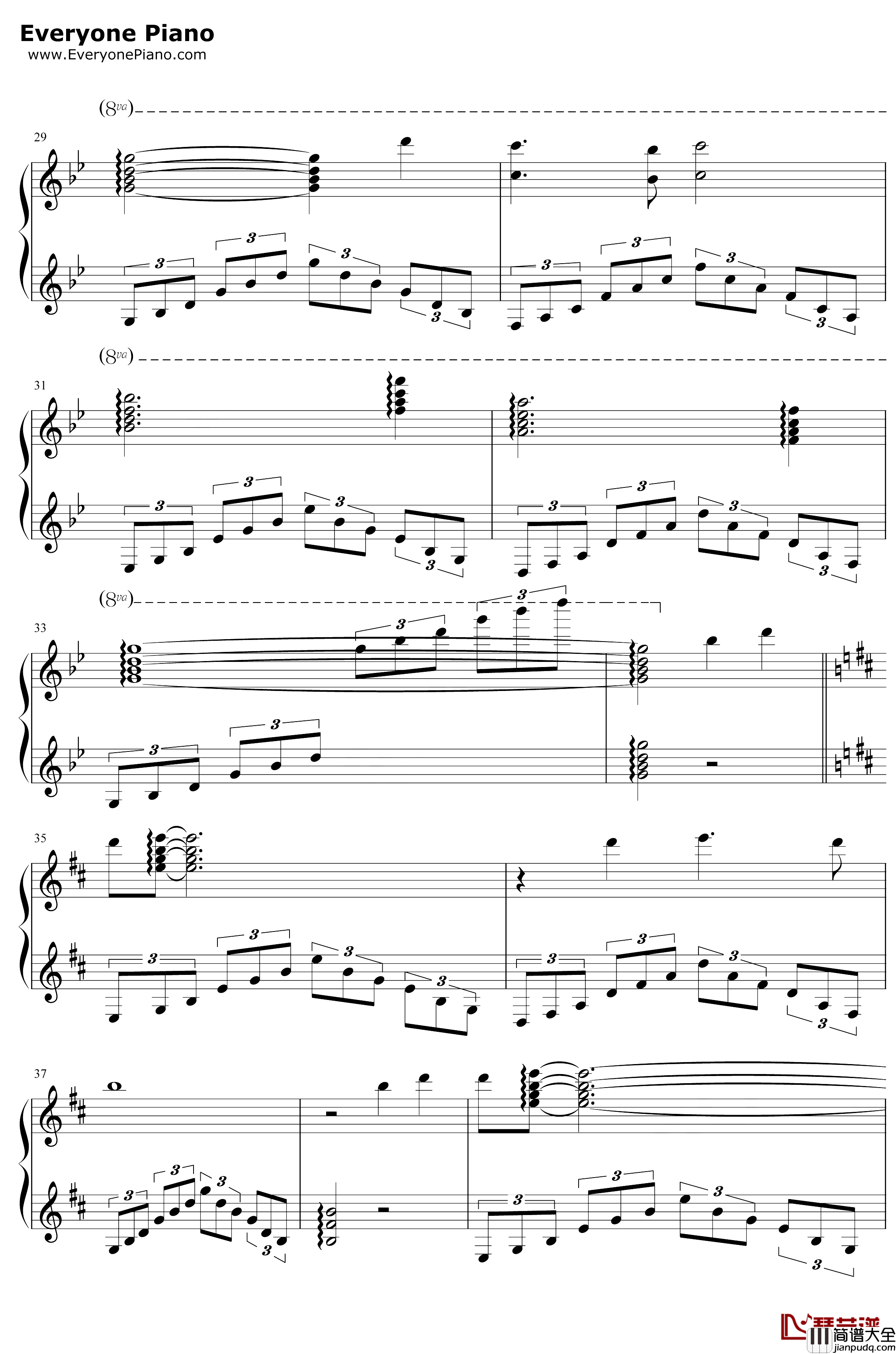 初心钢琴谱_方岽清_大明风华插曲