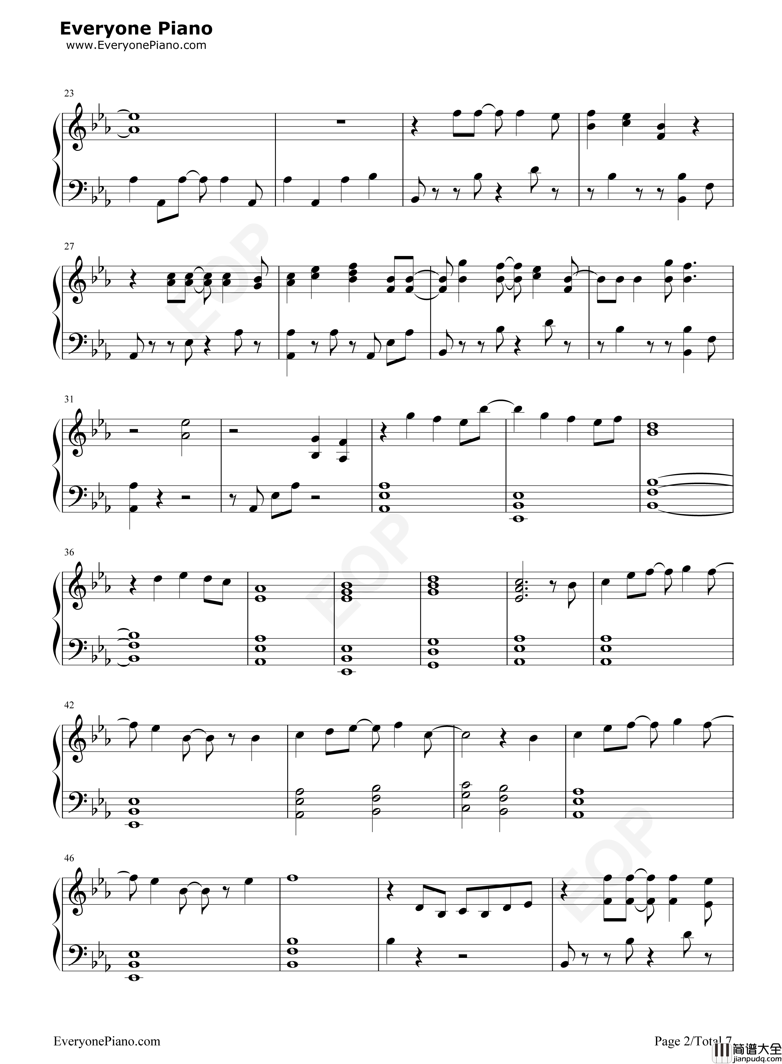 Fireflies钢琴谱_Owl_City