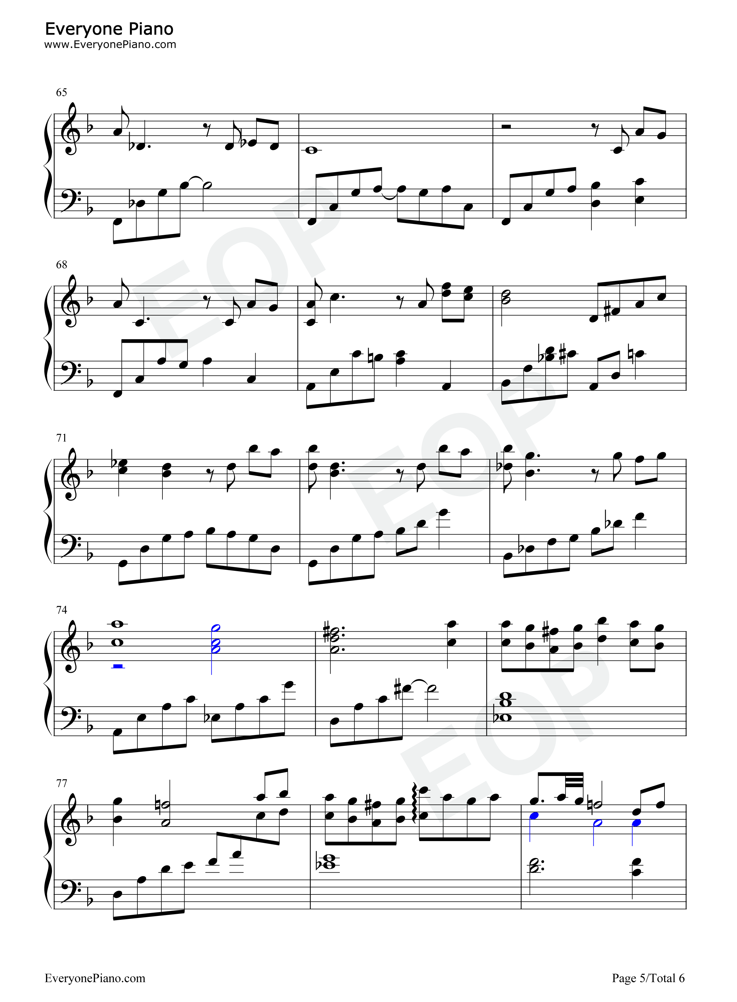 最终幻想VII_Tifa主题曲钢琴谱_植松伸夫