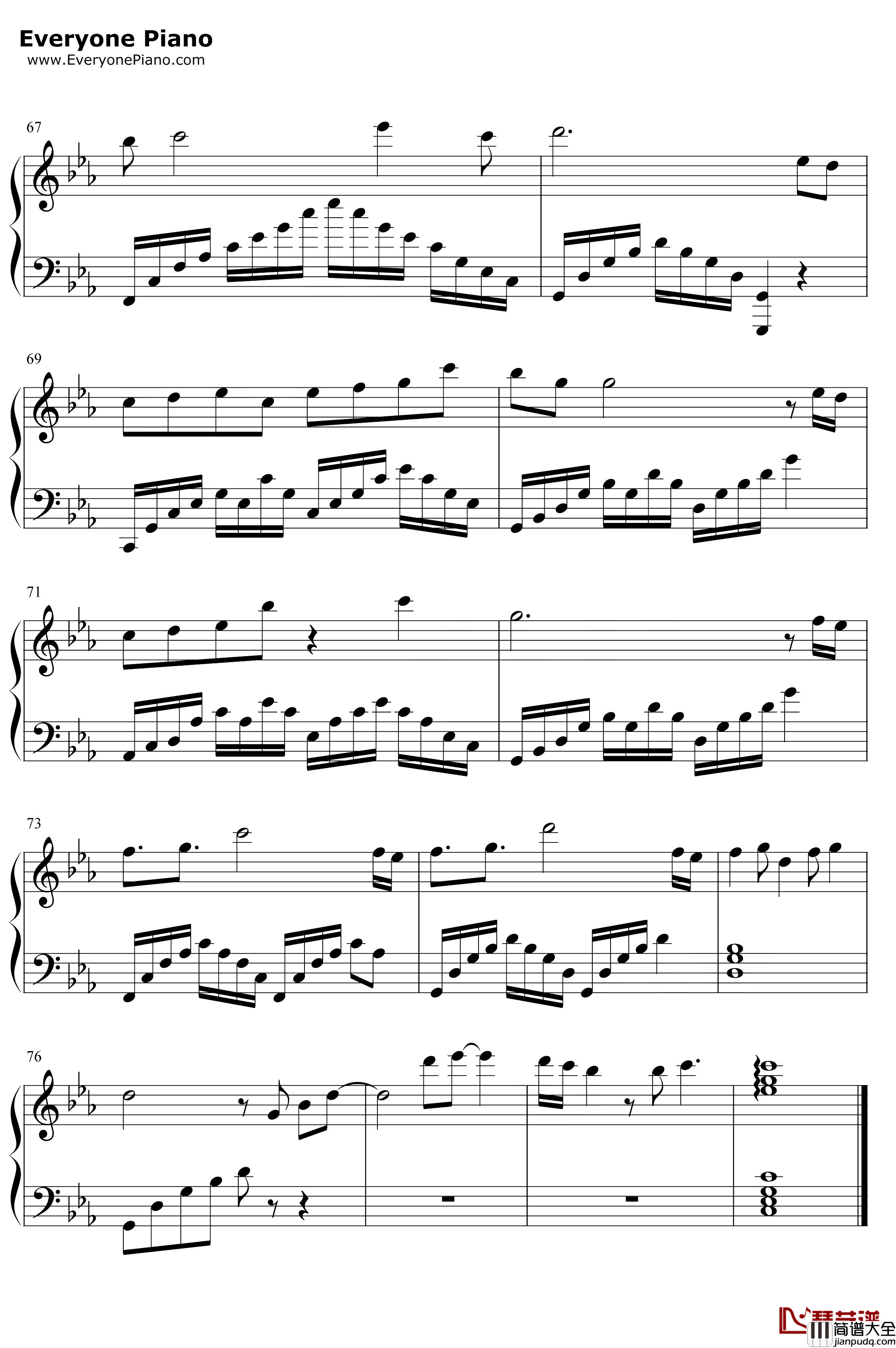 荒城渡钢琴谱_周深_陈情令薛洋人物曲