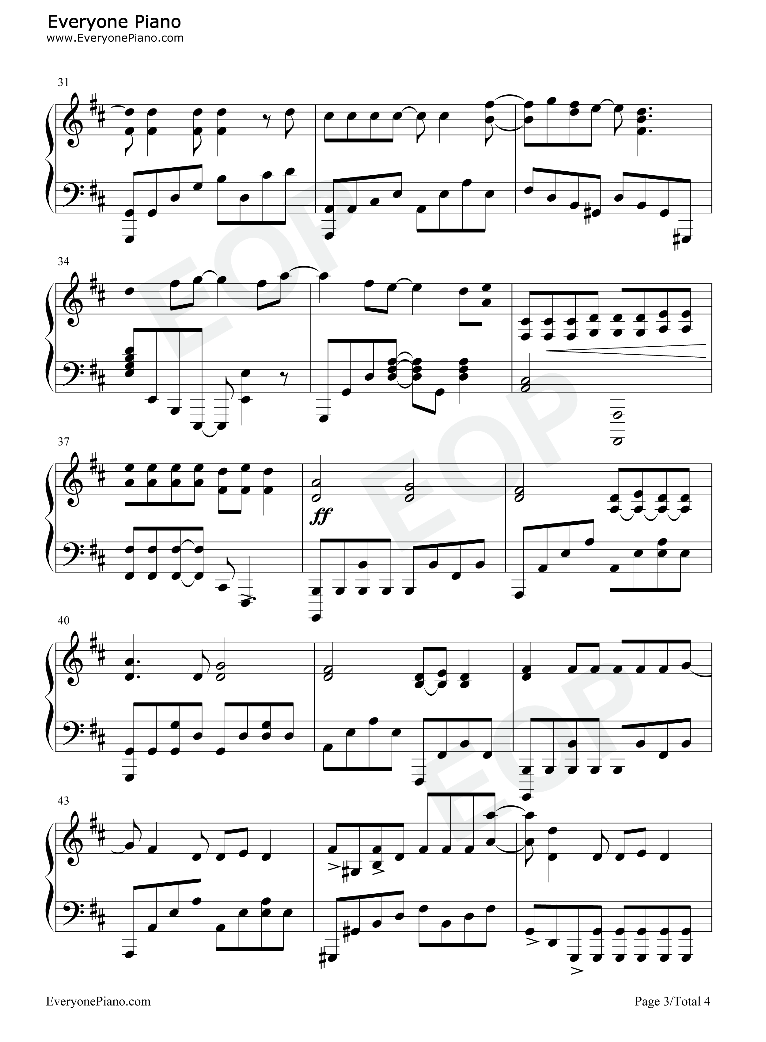 Diver钢琴谱_NICO_Touches_the_Walls