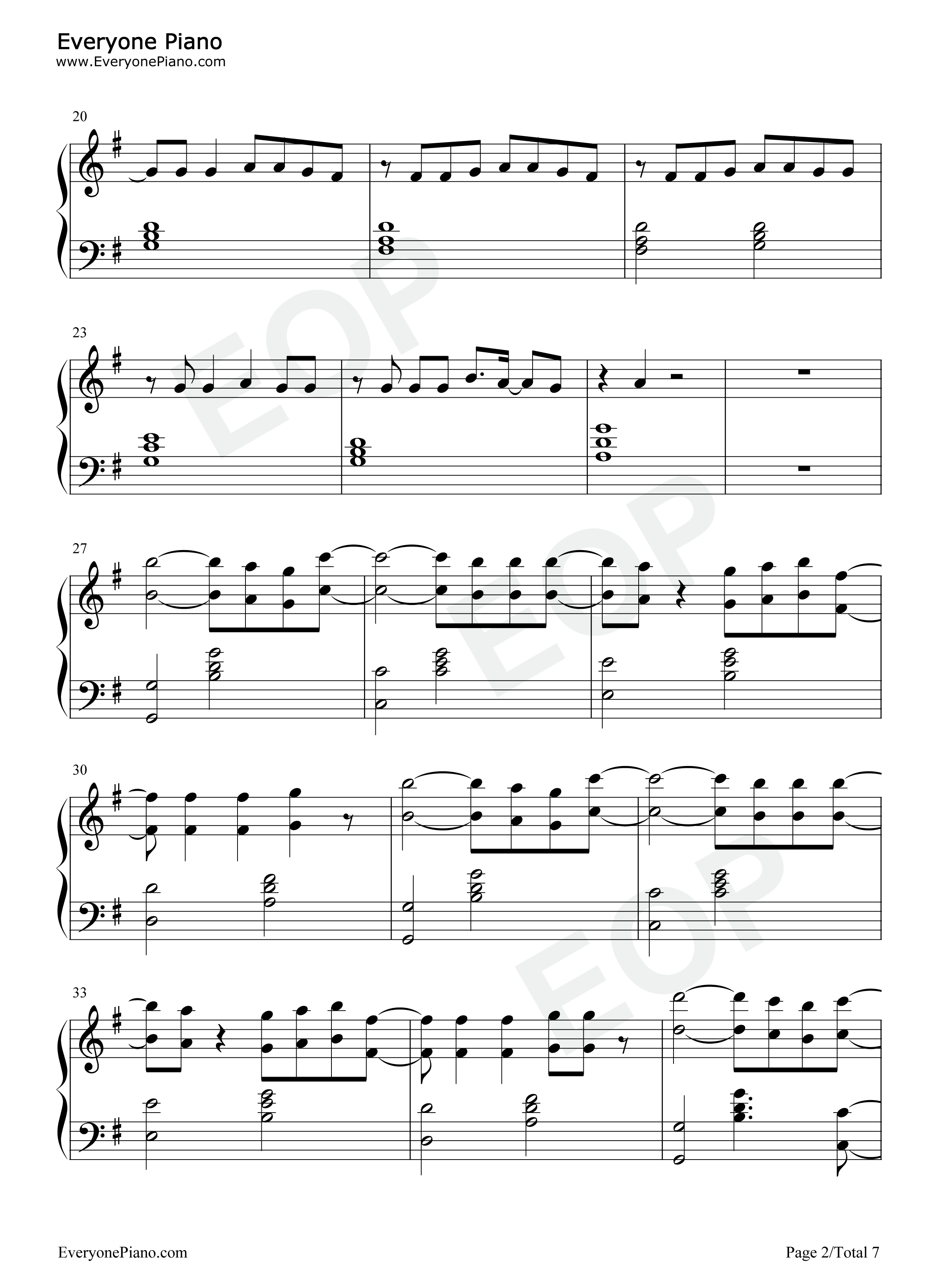 Million_To_One钢琴谱_Camila_Cabello