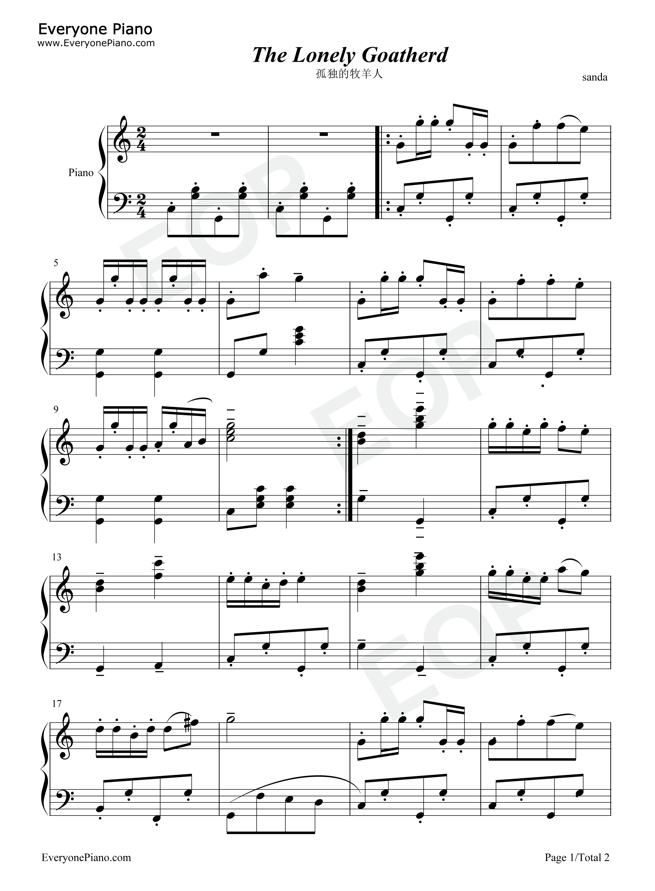 孤独的牧羊人钢琴谱_Richard_Rodgers