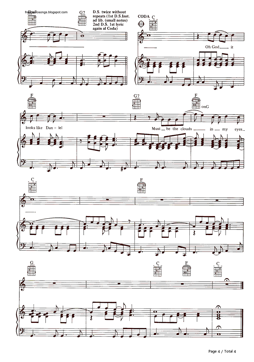 Daniel钢琴谱_Elton_John