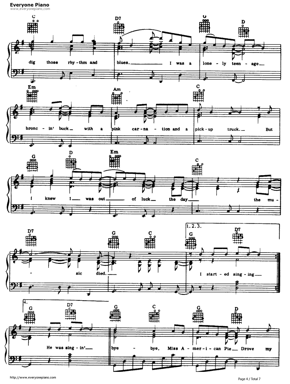 American_Pie钢琴谱_Don_McLean