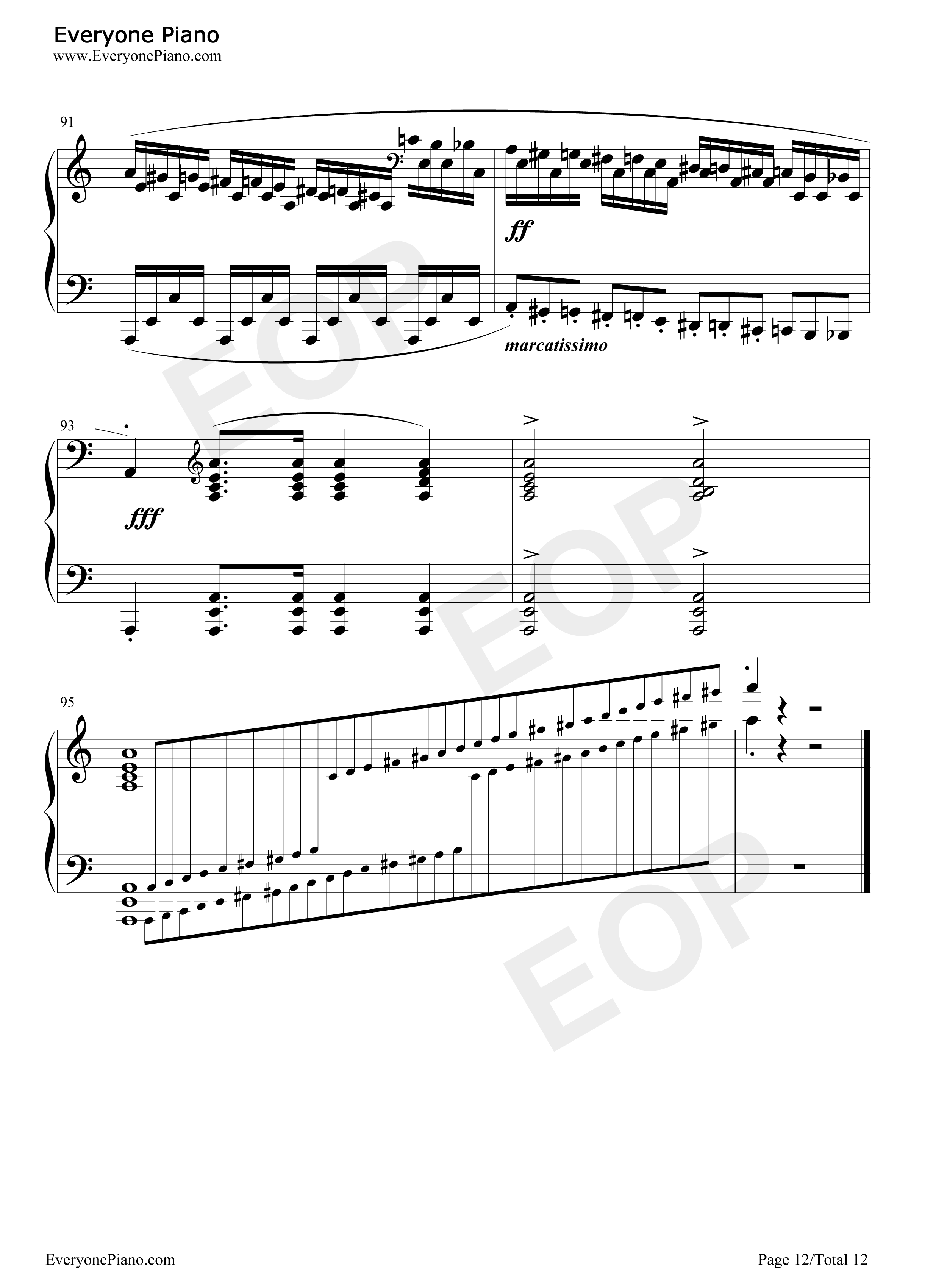 肖邦练习曲第23首钢琴谱_肖邦