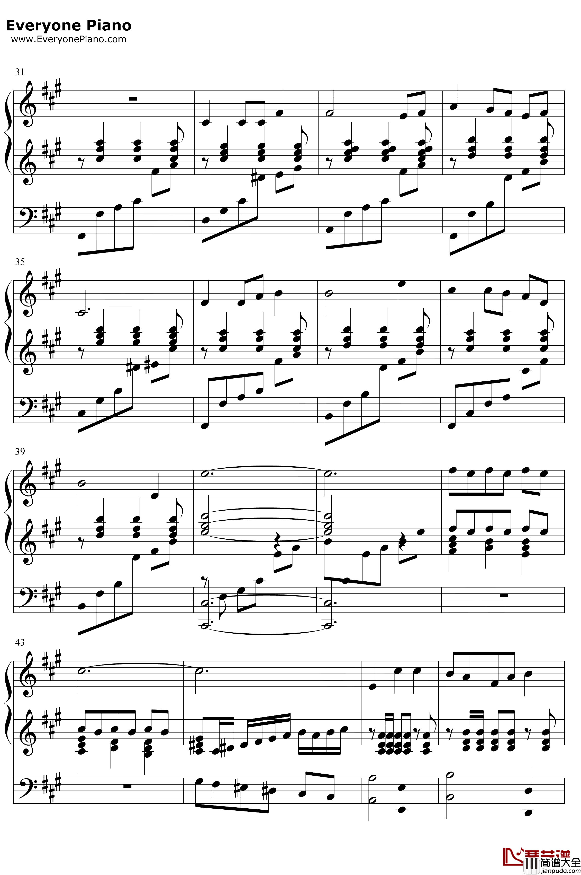 我爱祖国的蓝天钢琴谱_毛阿敏_中国机长主题曲
