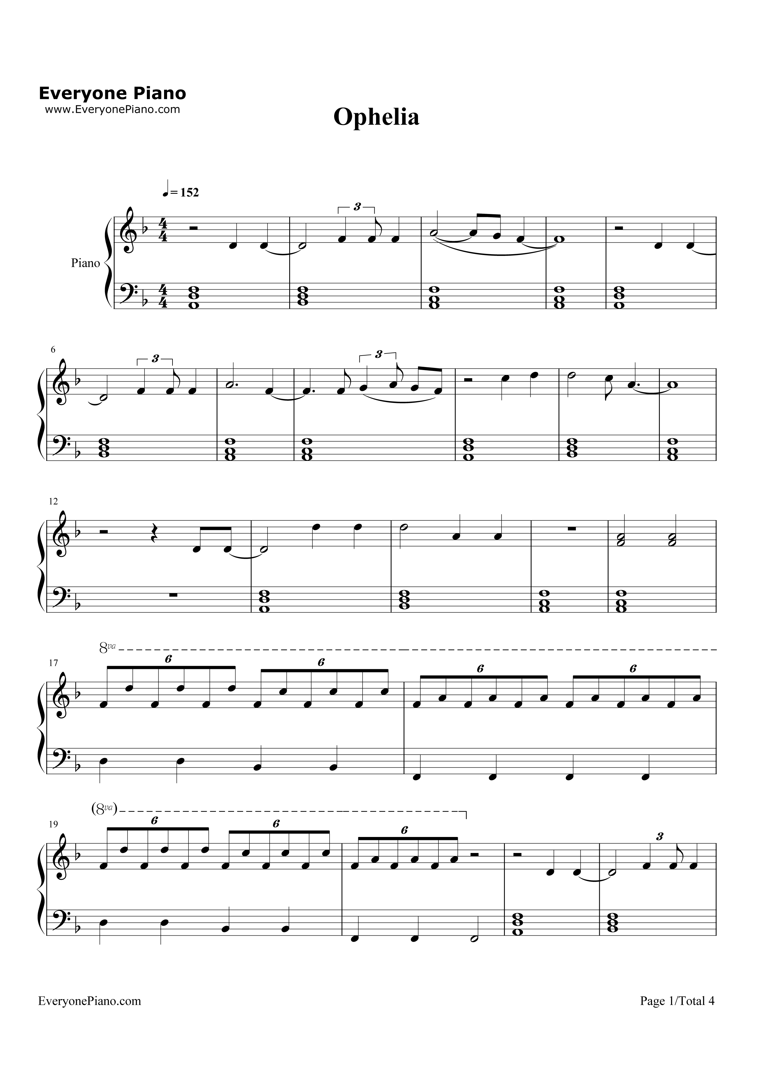 Ophelia钢琴谱_The_Lumineers