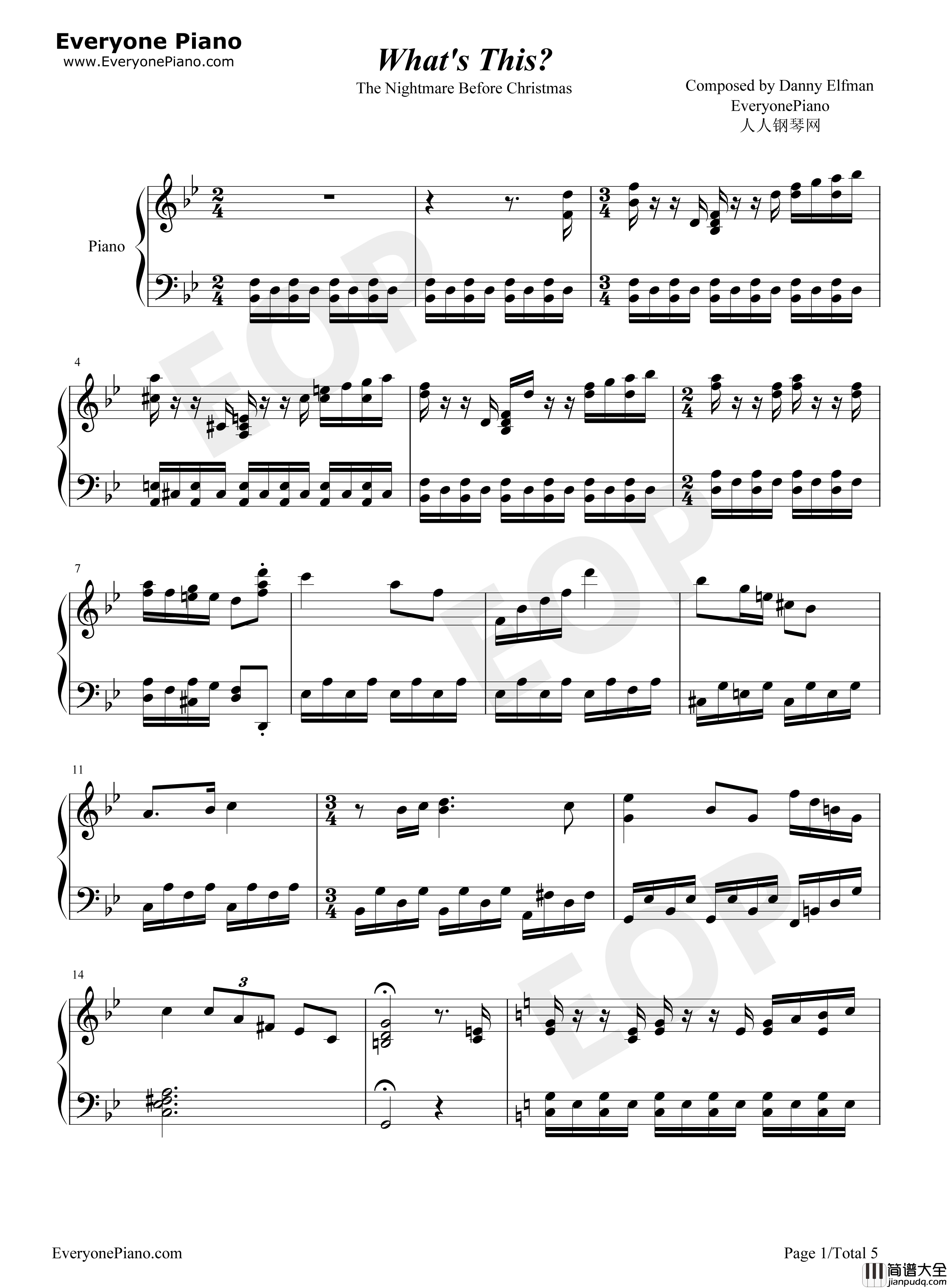 What's_This钢琴谱_Danny_Elfman