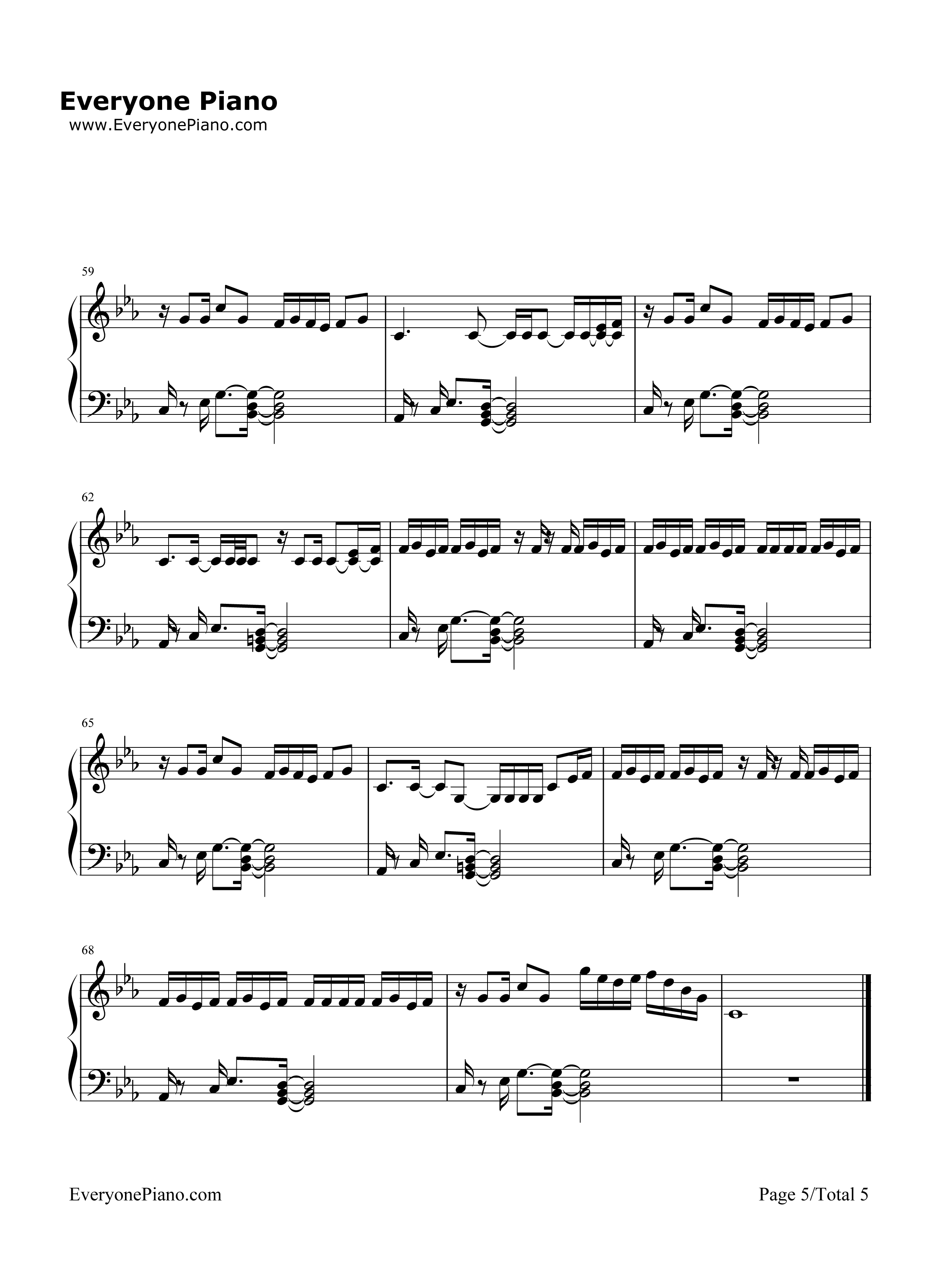 Down钢琴谱_Marian_Hill