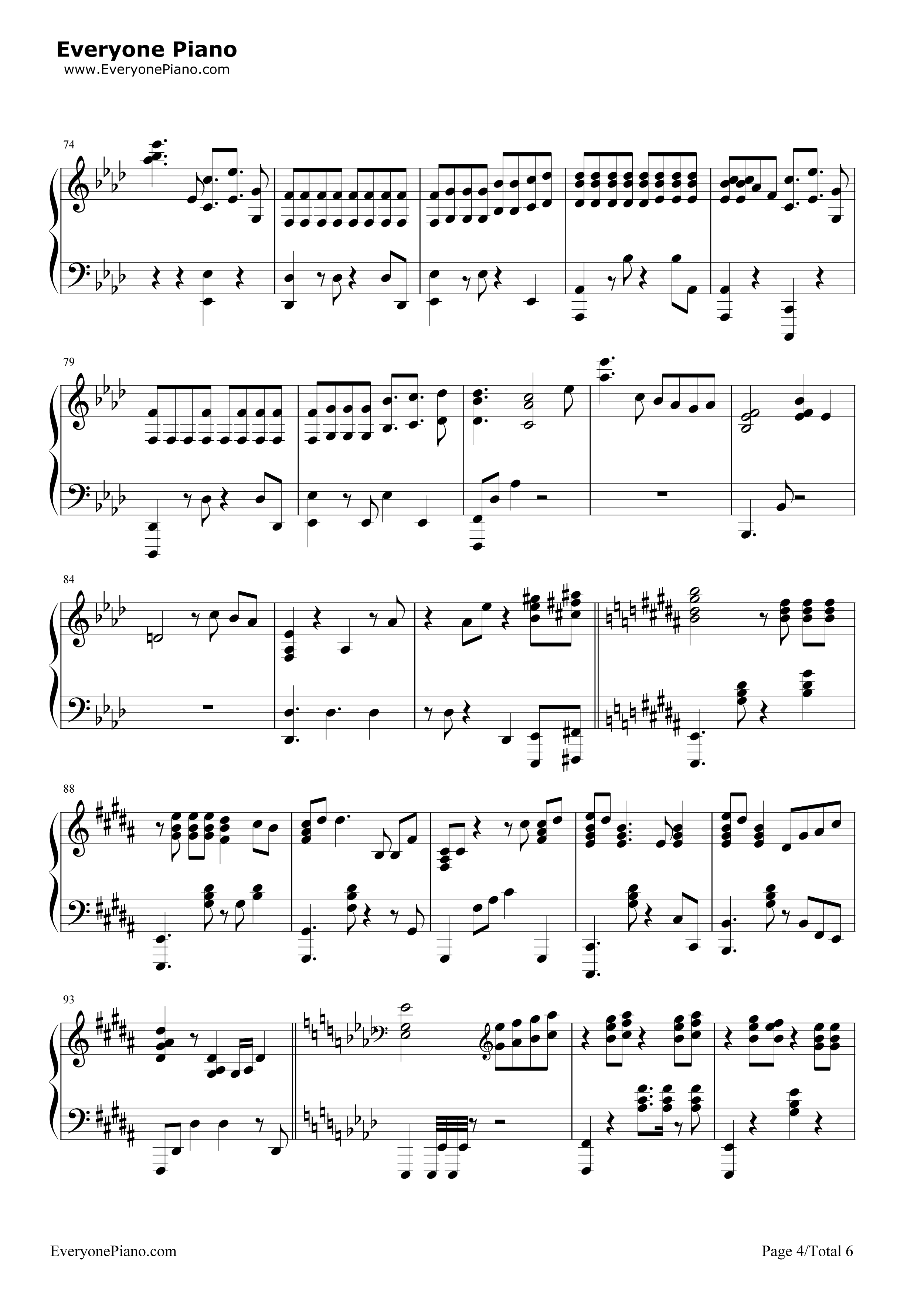 十二月的奇迹(Miracles_in_December)钢琴谱_EXO