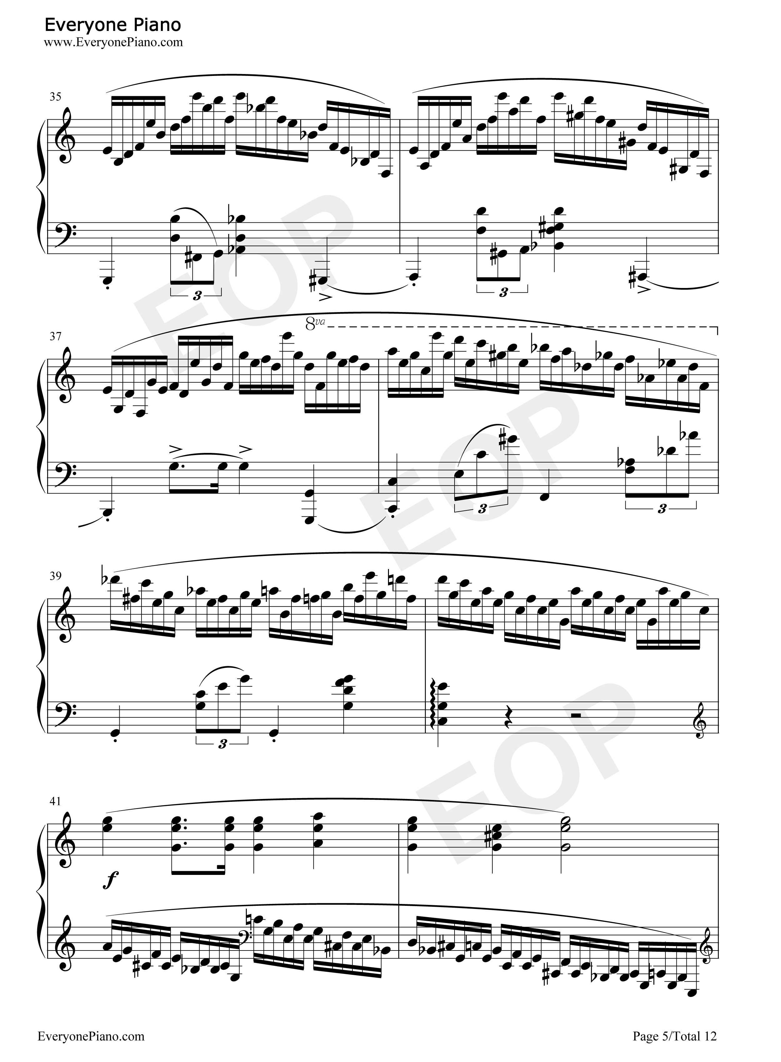 肖邦练习曲第23首钢琴谱_肖邦