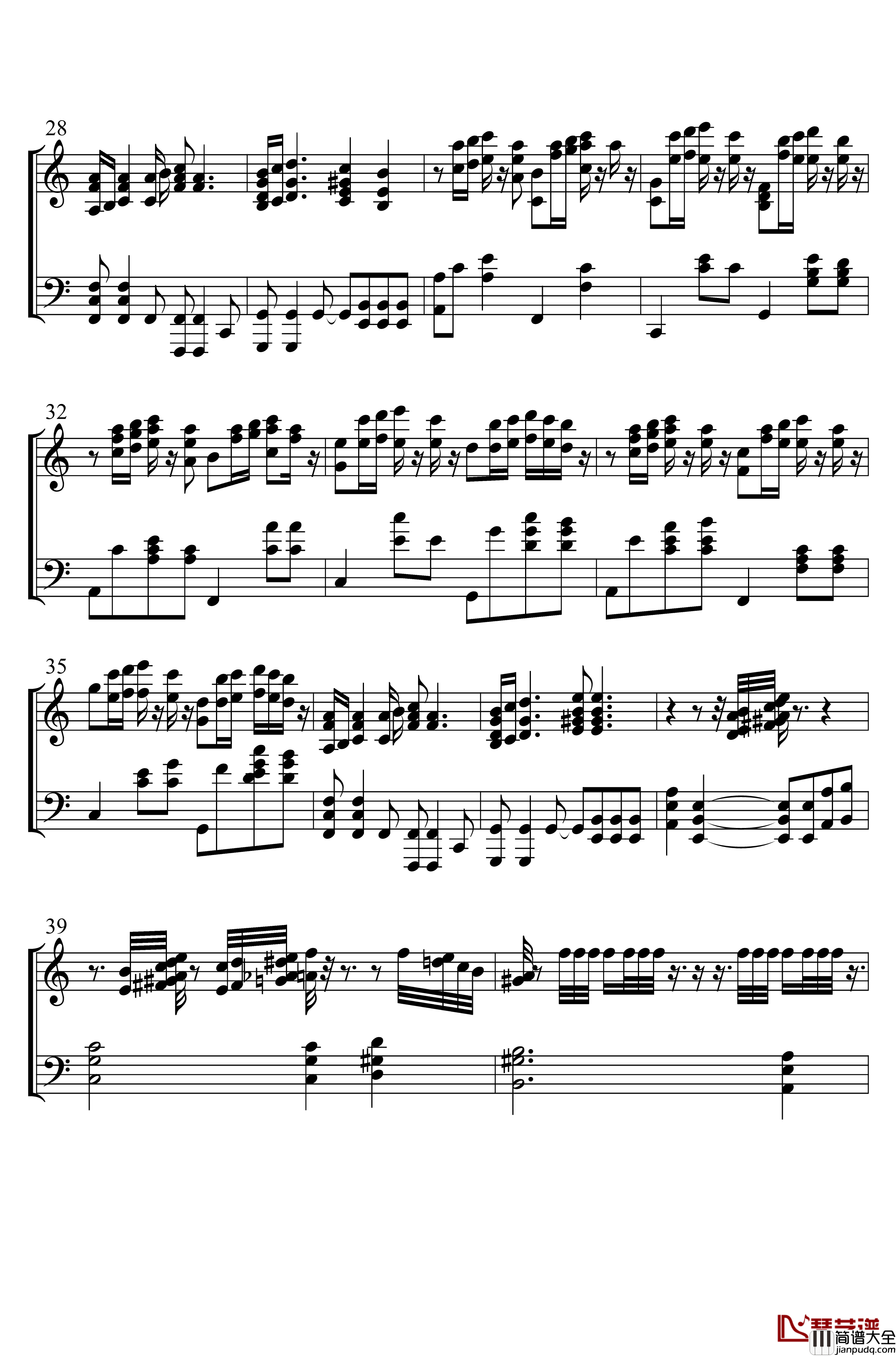 钢铁洪流进行曲钢琴谱_完美版_李旭昊