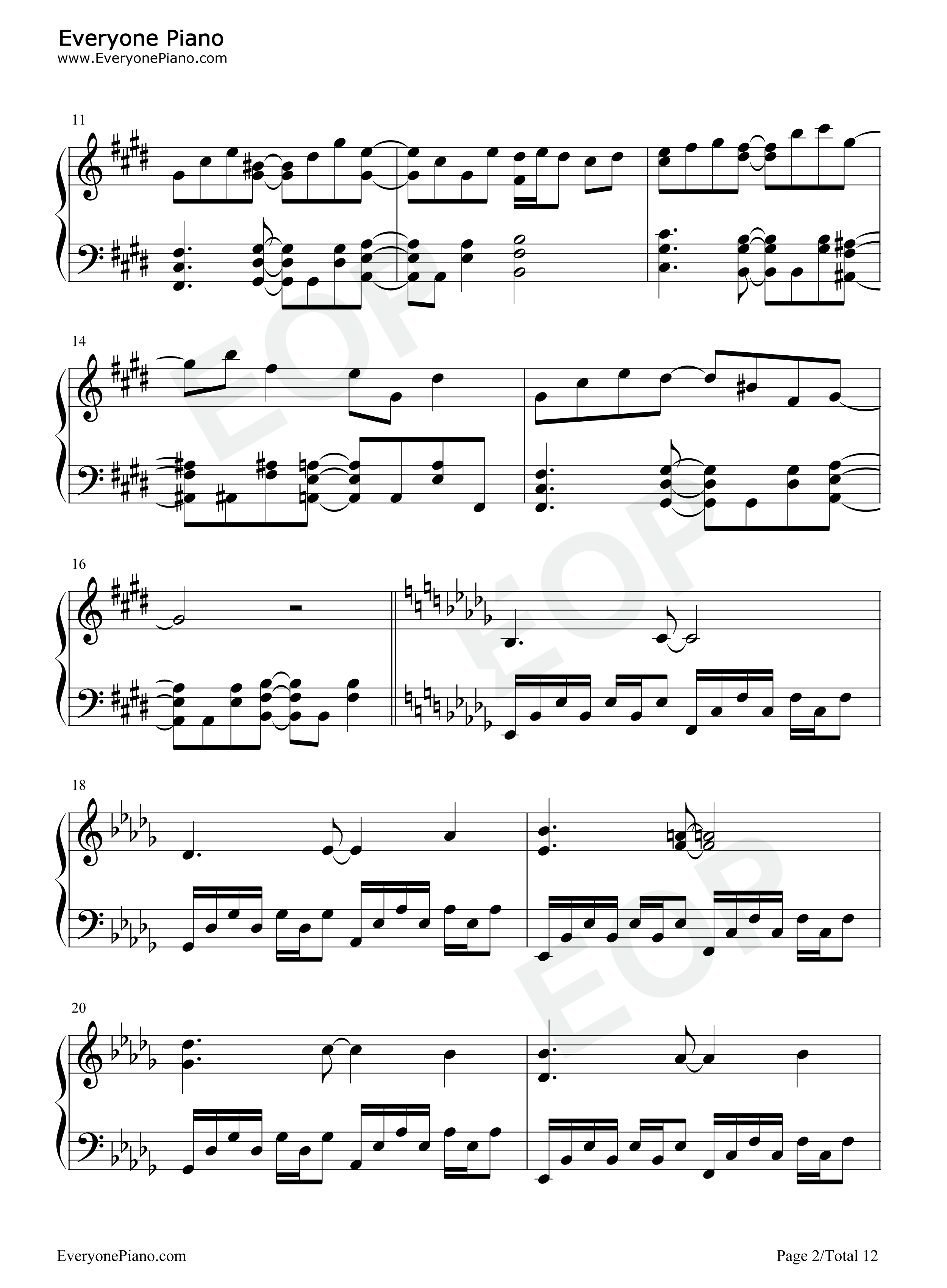 ネクロファンタジア钢琴谱_东方Project