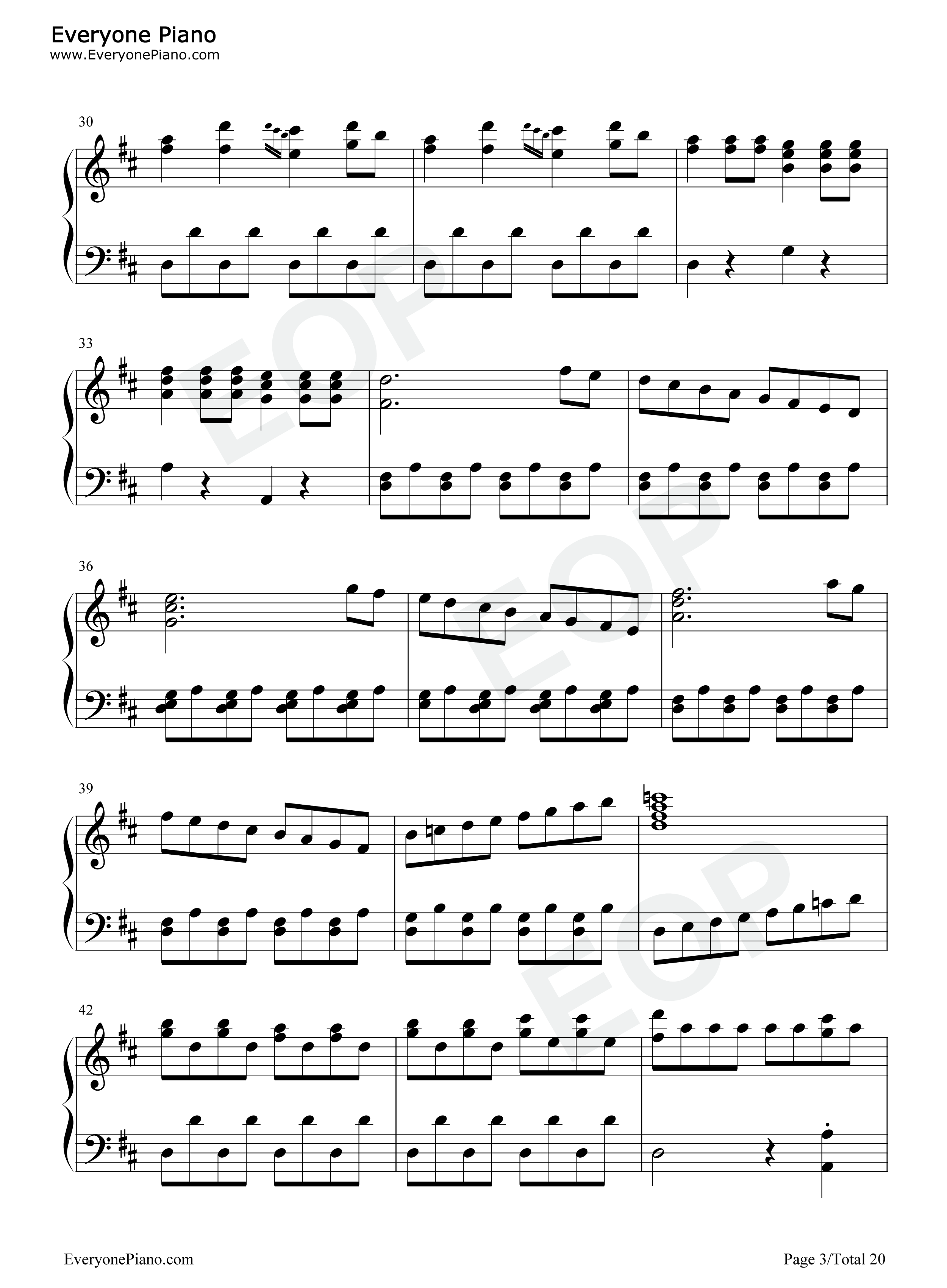 费加罗的婚礼序曲钢琴谱_莫扎特