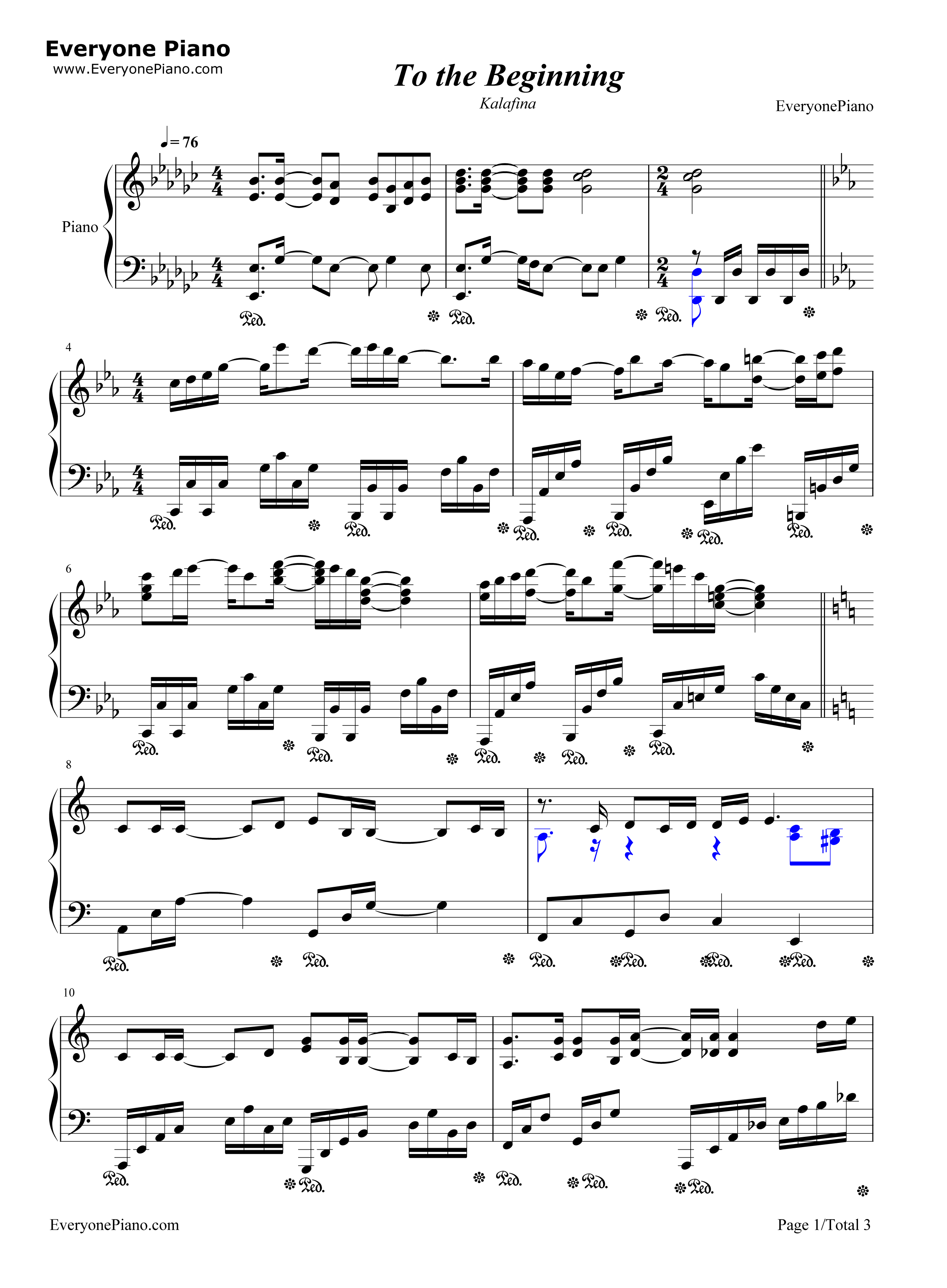 To_the_Beginning钢琴谱_Kalafina