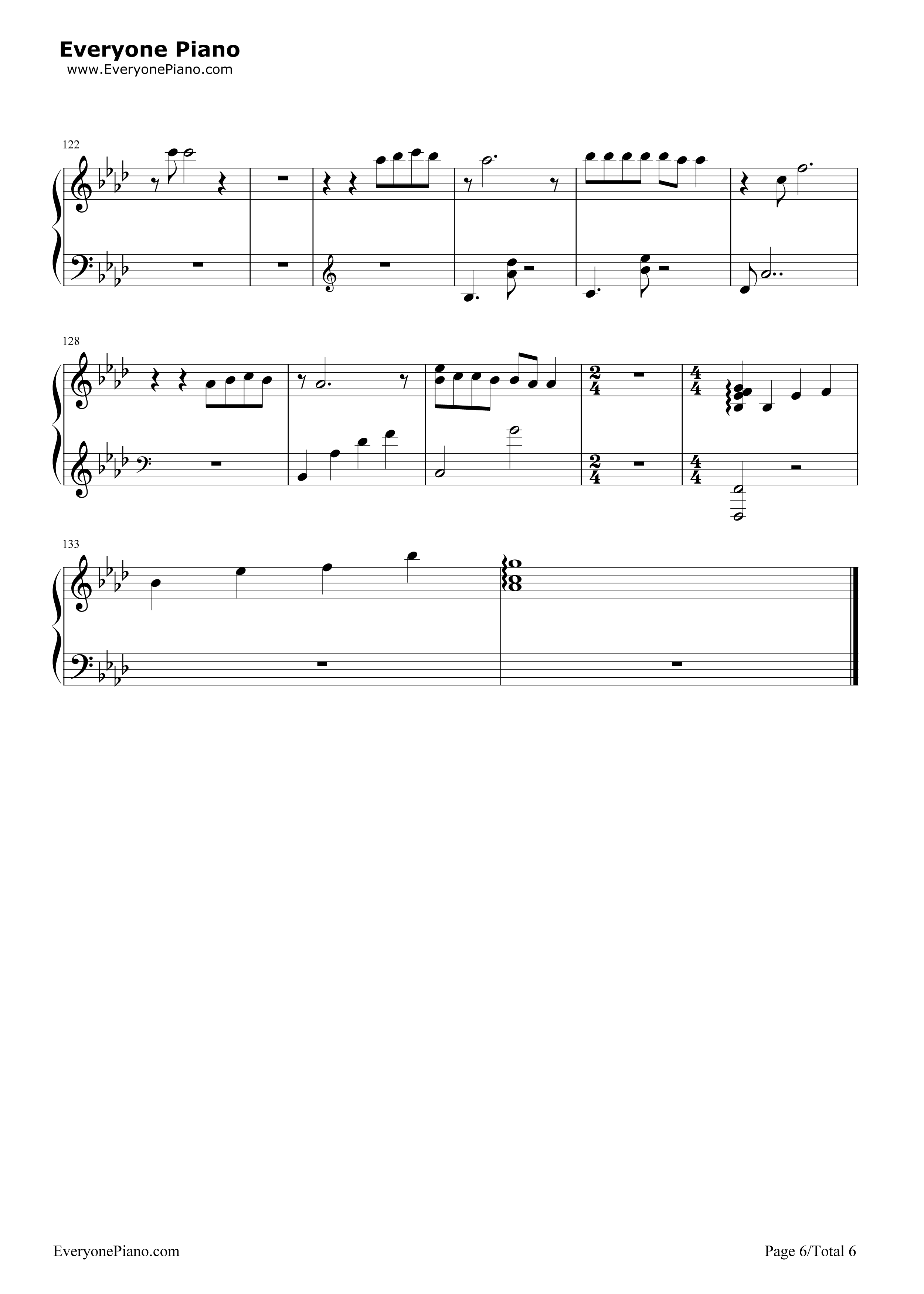 十二月的奇迹(Miracles_in_December)钢琴谱_EXO