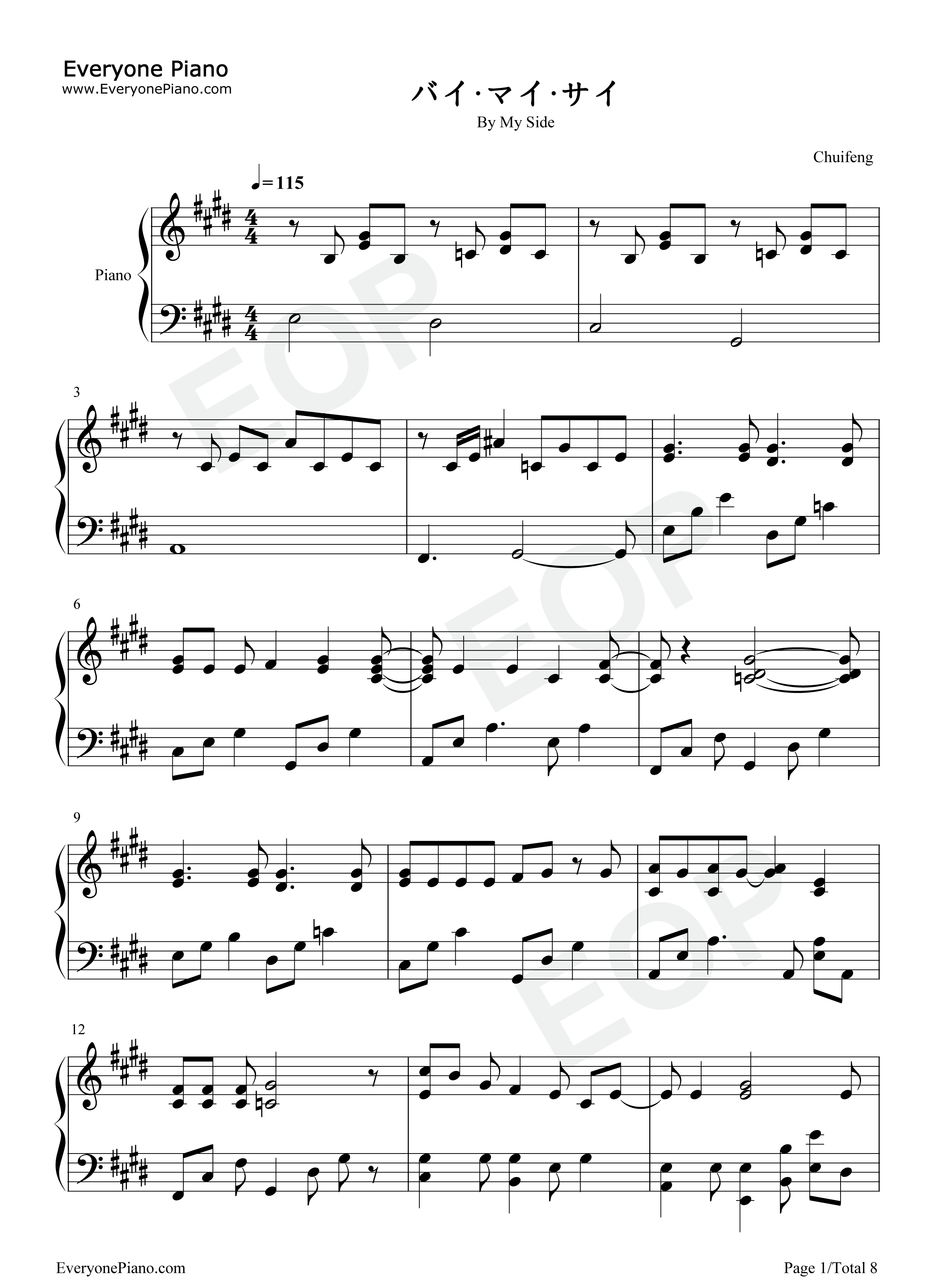 バイ・マイ・サイ钢琴谱_Radwimps