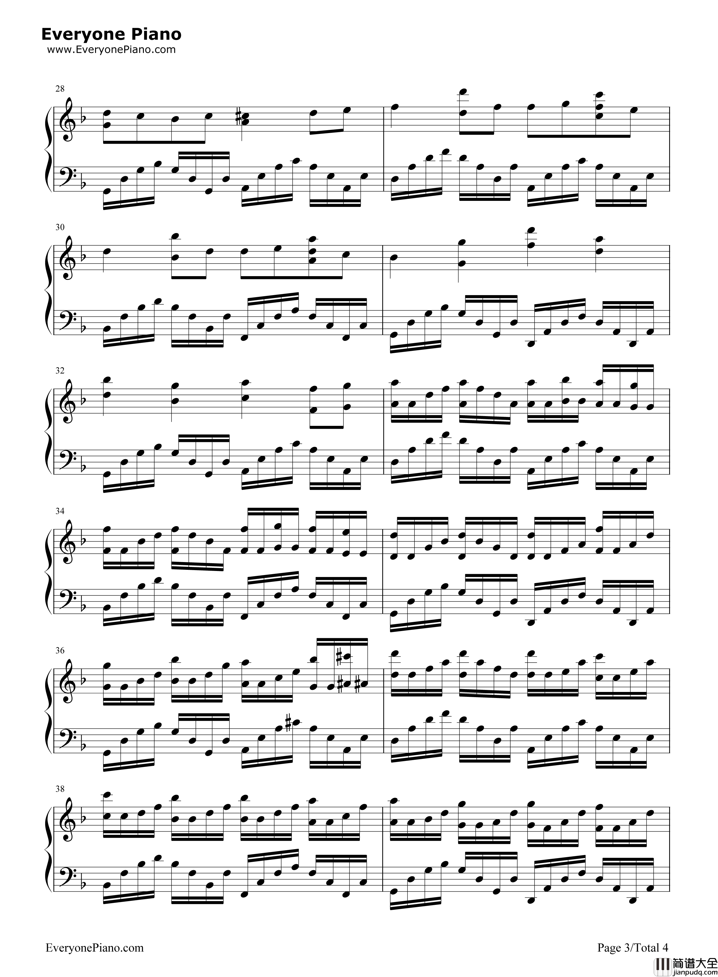 Canon_in_D_Minor钢琴谱_Johann_Pachelbel