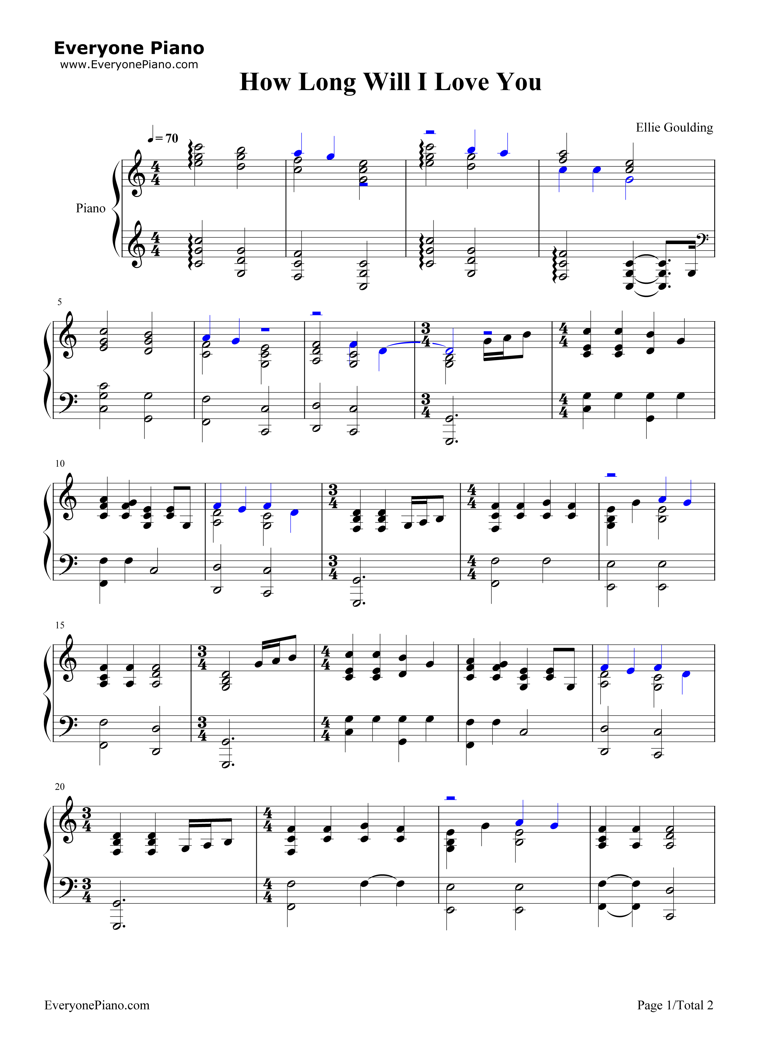 How_Long_Will_I_Love_You钢琴谱_Ellie_Goulding