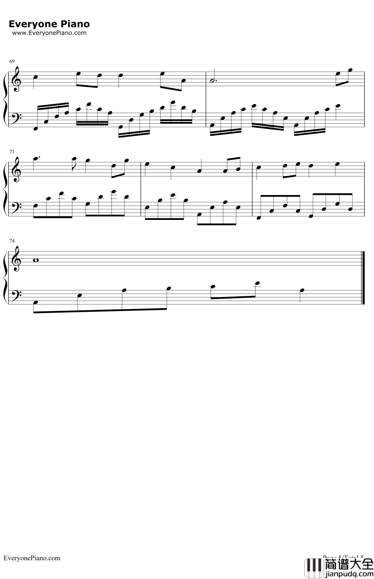 星月神话钢琴谱_金莎_神话插曲