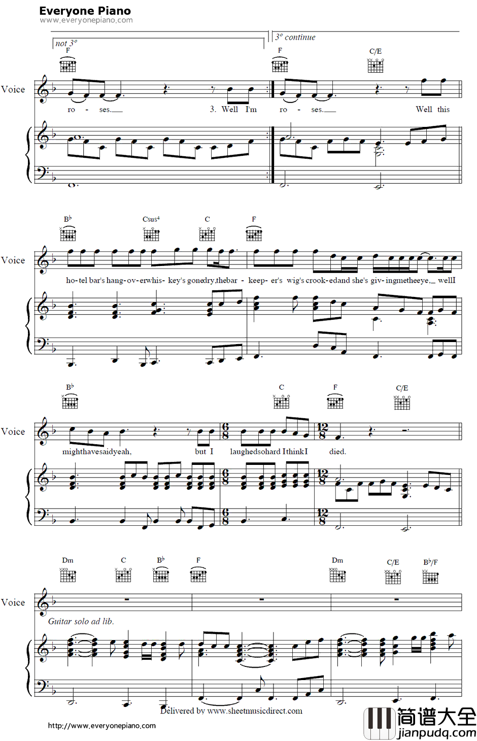 Bed_of_Roses钢琴谱_BonJovi