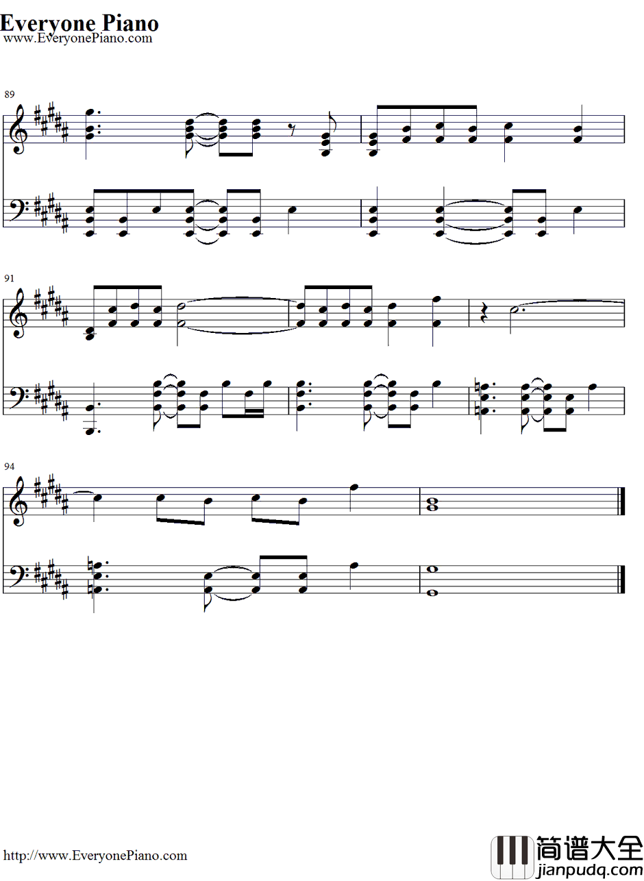 Yellow钢琴谱_Coldplay