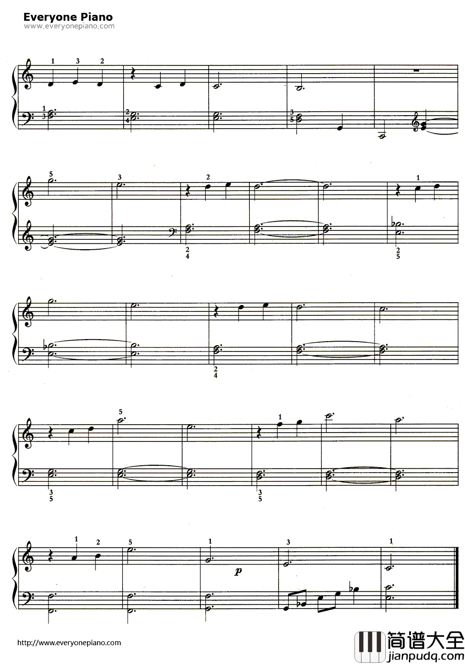 _贝加摩组曲_的第三曲：月光钢琴谱_德彪西