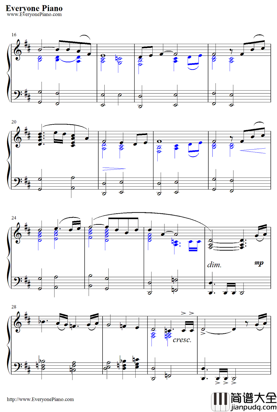 In_Dreams钢琴谱_HowardShore_指环王：护戒使者OST