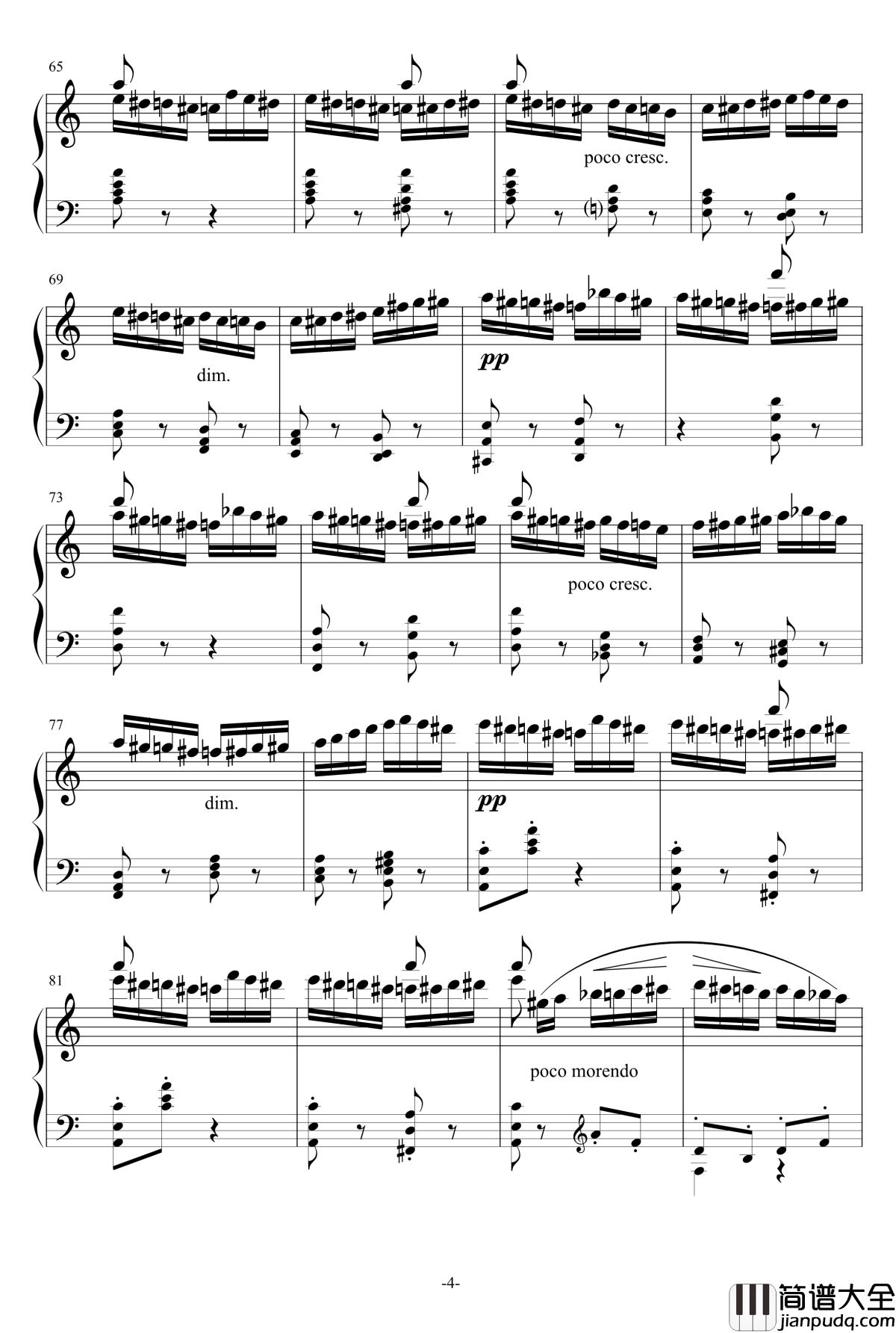 野蜂飞舞钢琴谱_钢琴曲_里姆斯基_柯萨科夫