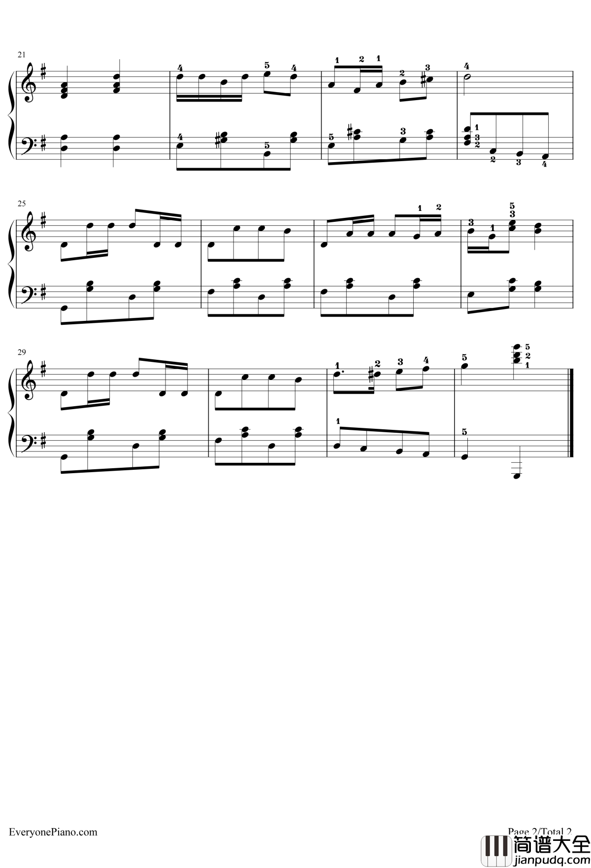 孤独的牧羊人钢琴谱_Maria_音乐之声插曲