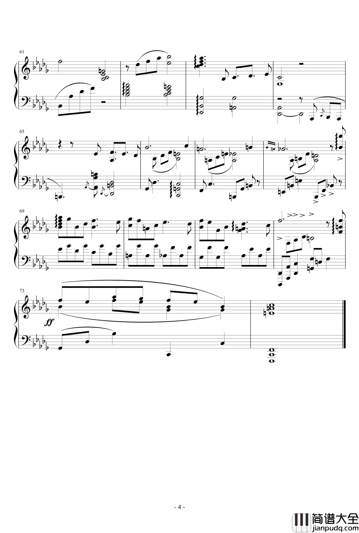 Tango钢琴谱_坂本龙