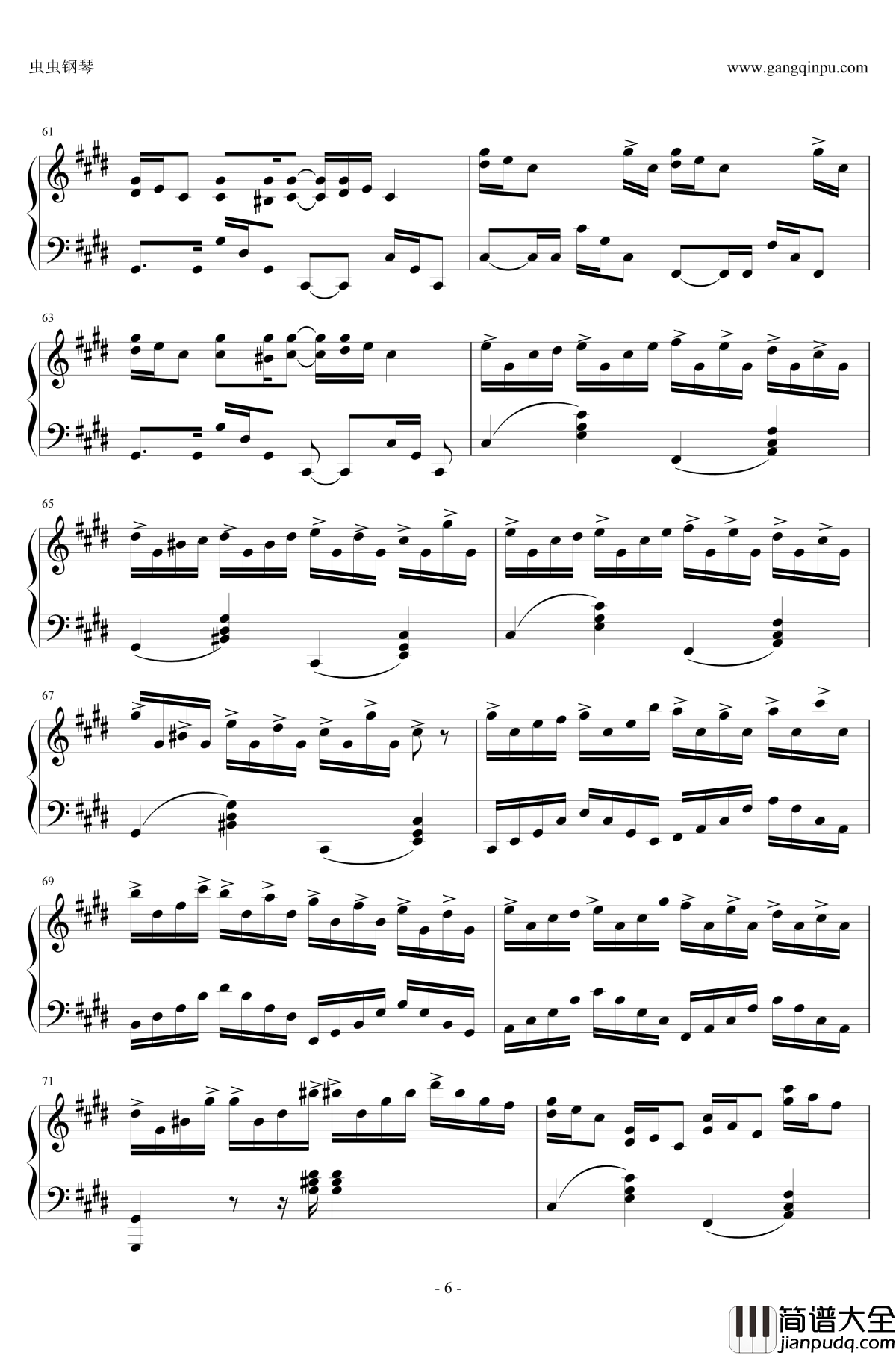 克罗地亚狂想曲钢琴谱_与原录音完全一致_马克西姆_Maksim·Mrvica